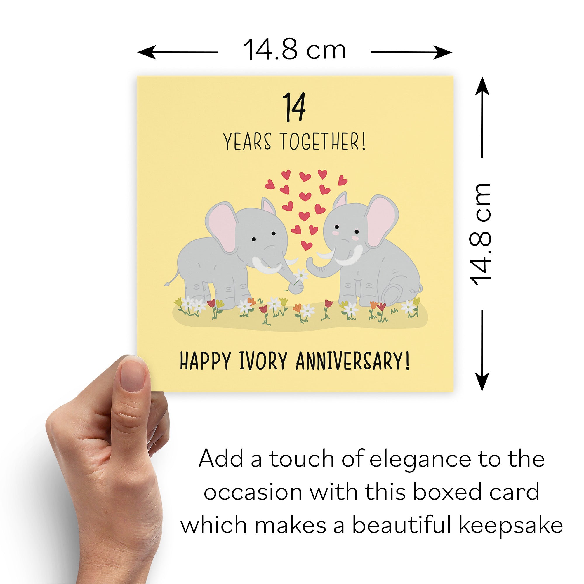 Boxed 14th Ivory Anniversary Card Iconic - Default Title (B0D4ZP1XDG)