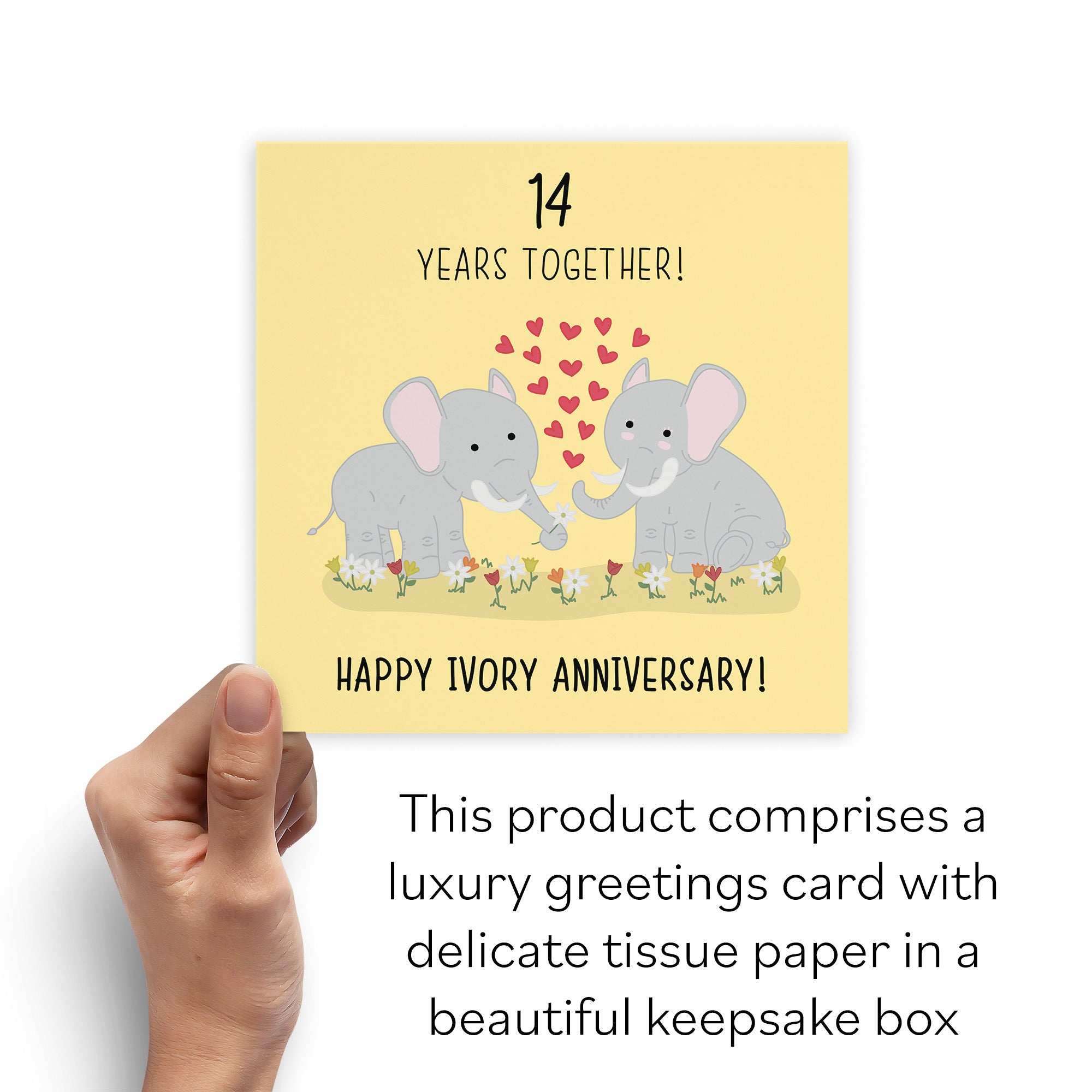 Boxed 14th Ivory Anniversary Card Iconic - Default Title (B0D4ZP1XDG)