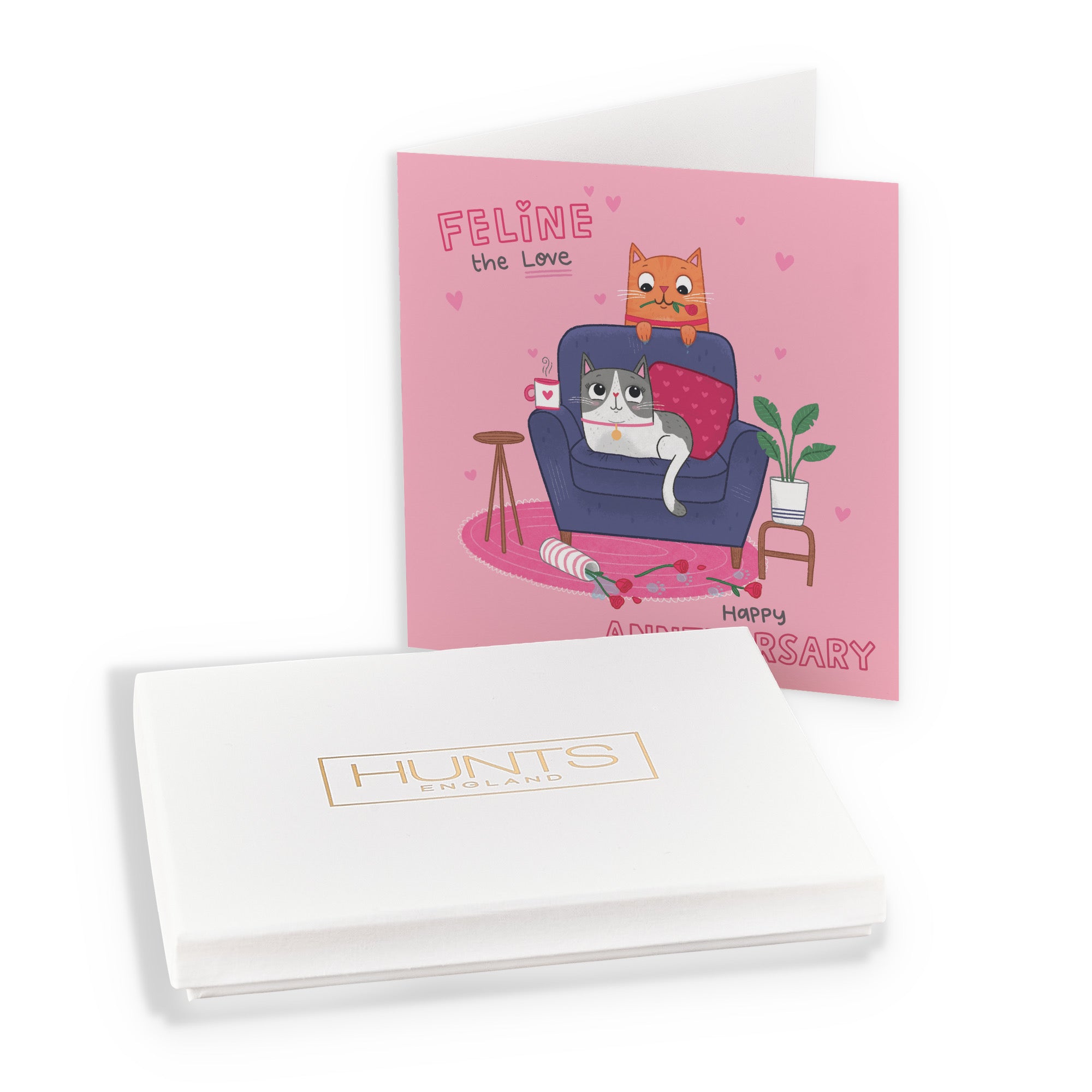 Boxed Romantic Cat Anniversary Card Iconic - Default Title (B0D4ZP8X4Z)