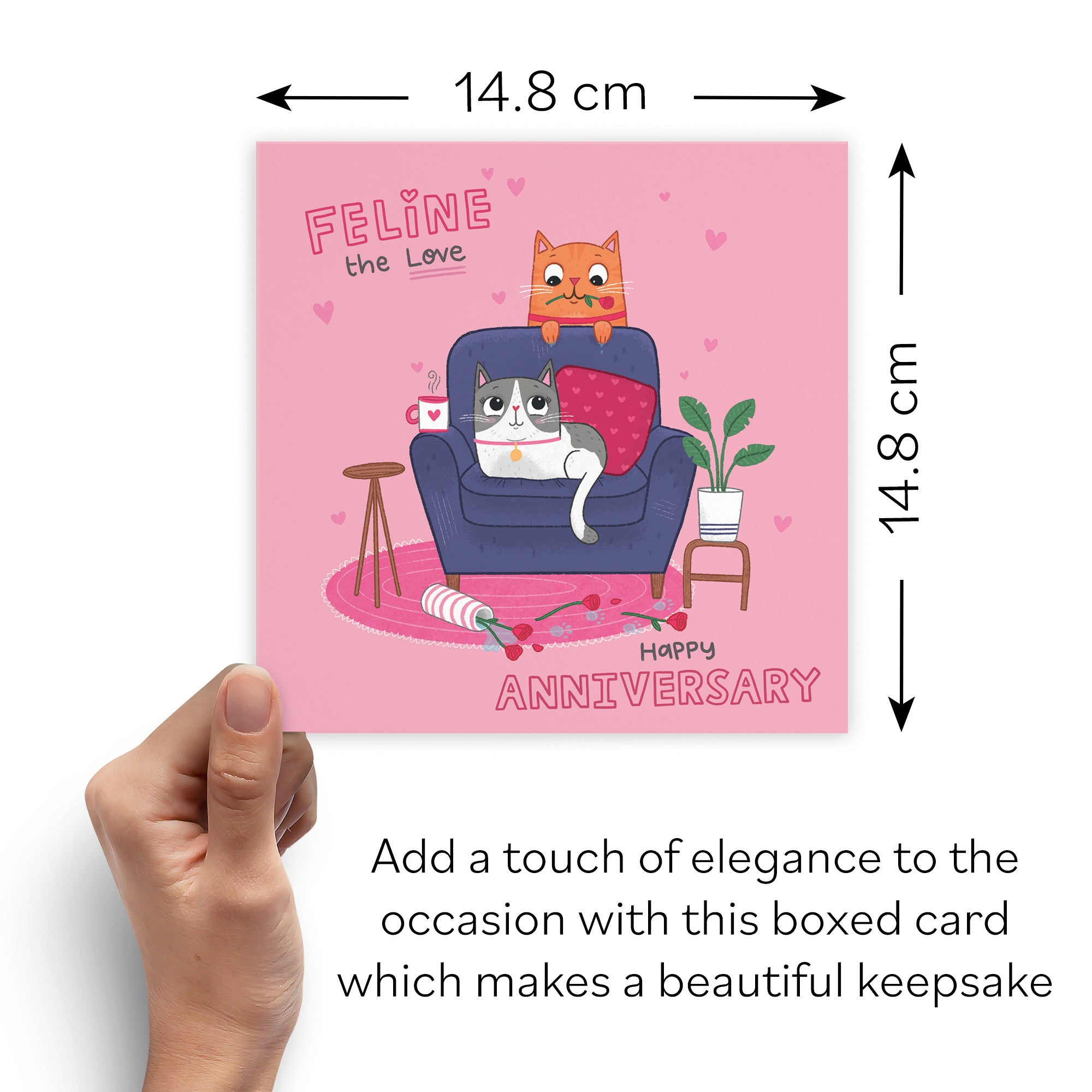 Boxed Romantic Cat Anniversary Card Iconic - Default Title (B0D4ZP8X4Z)