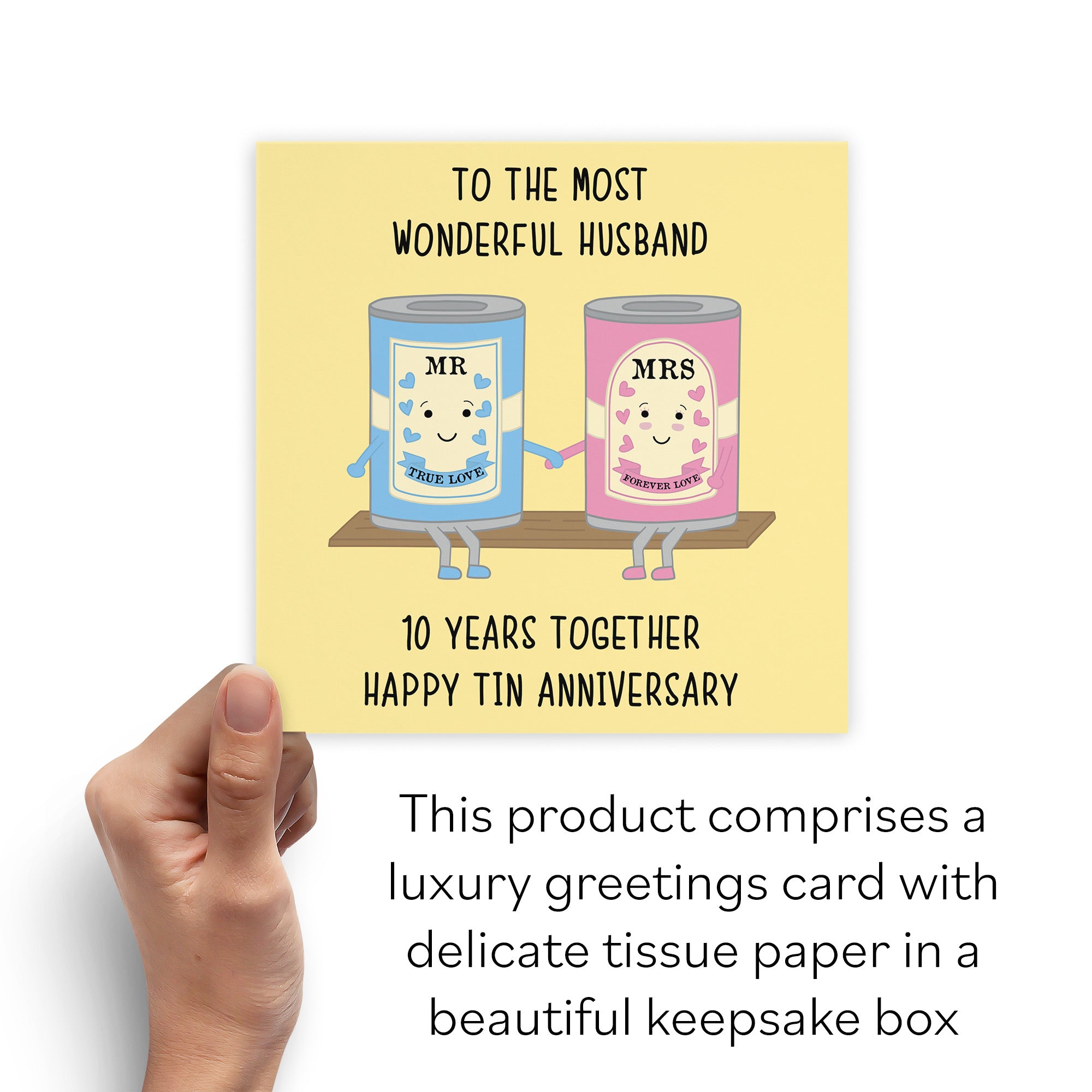 Boxed 10th Husband Anniversary Card Iconic - Default Title (B0D4ZP99C8)