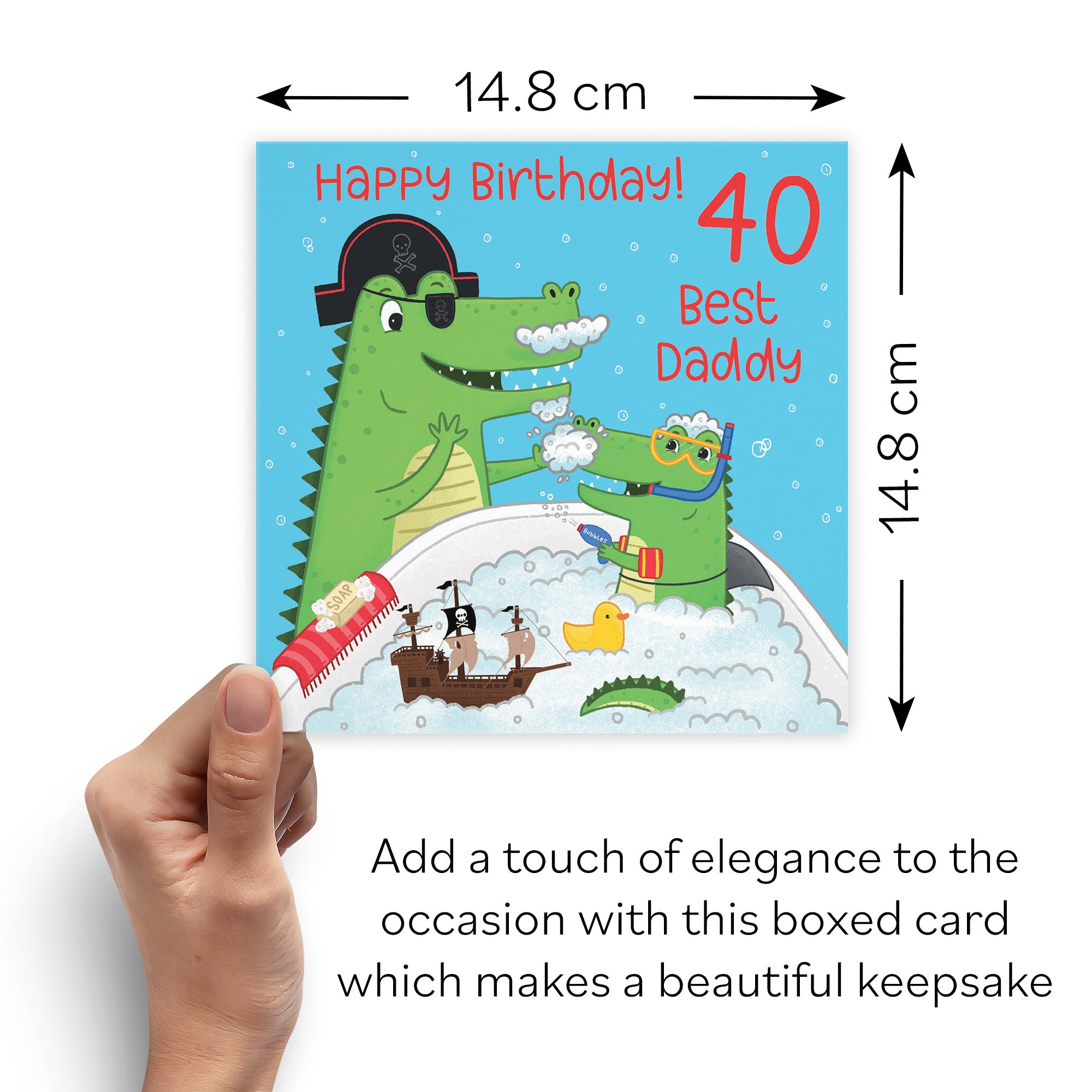 Boxed 40th Daddy Crocodile Birthday Card Imagination - Default Title (B0D4ZP9BDB)