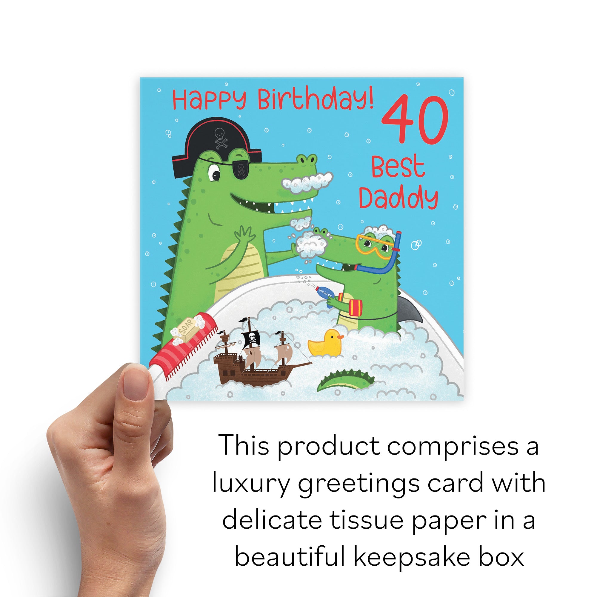 Boxed 40th Daddy Crocodile Birthday Card Imagination - Default Title (B0D4ZP9BDB)