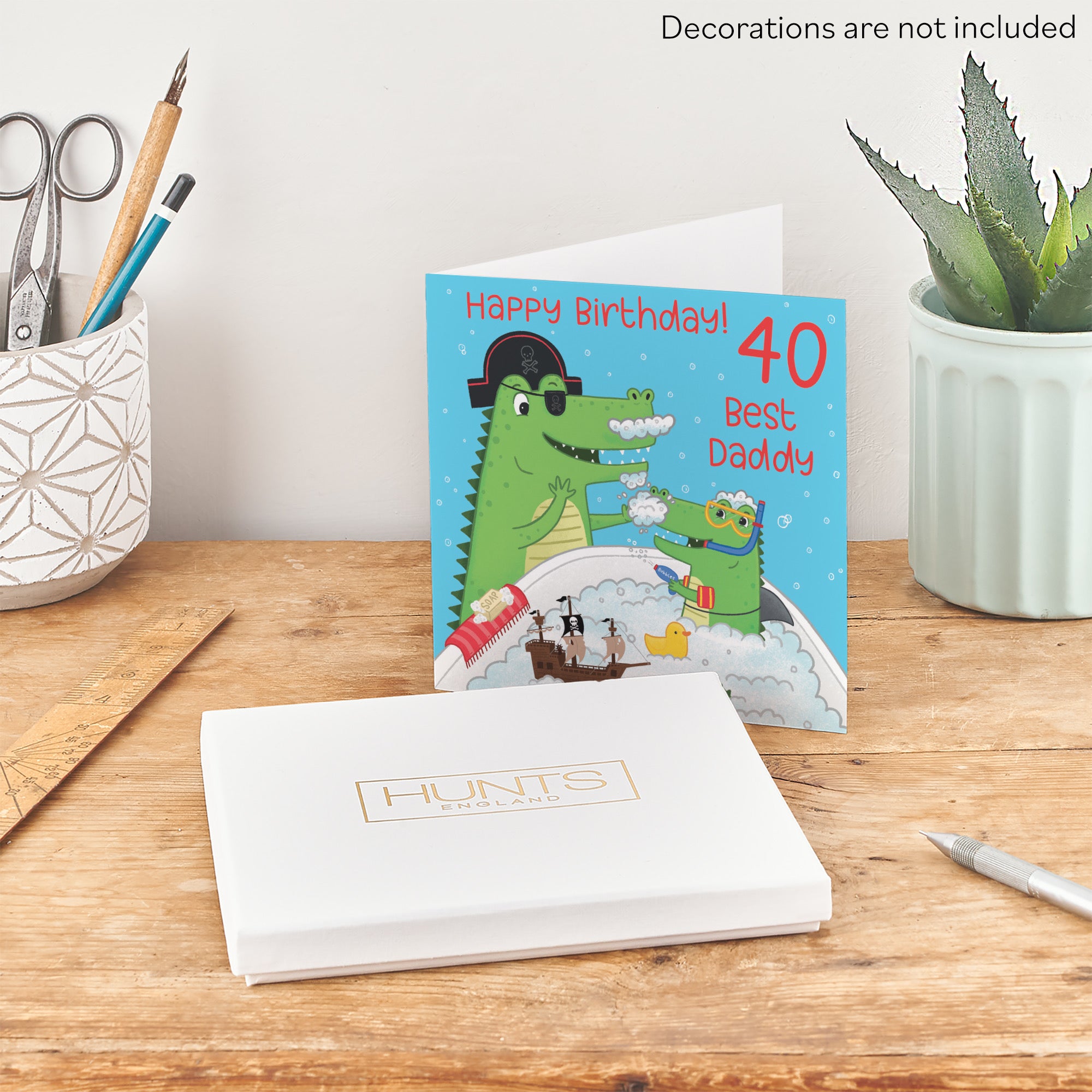 Boxed 40th Daddy Crocodile Birthday Card Imagination - Default Title (B0D4ZP9BDB)