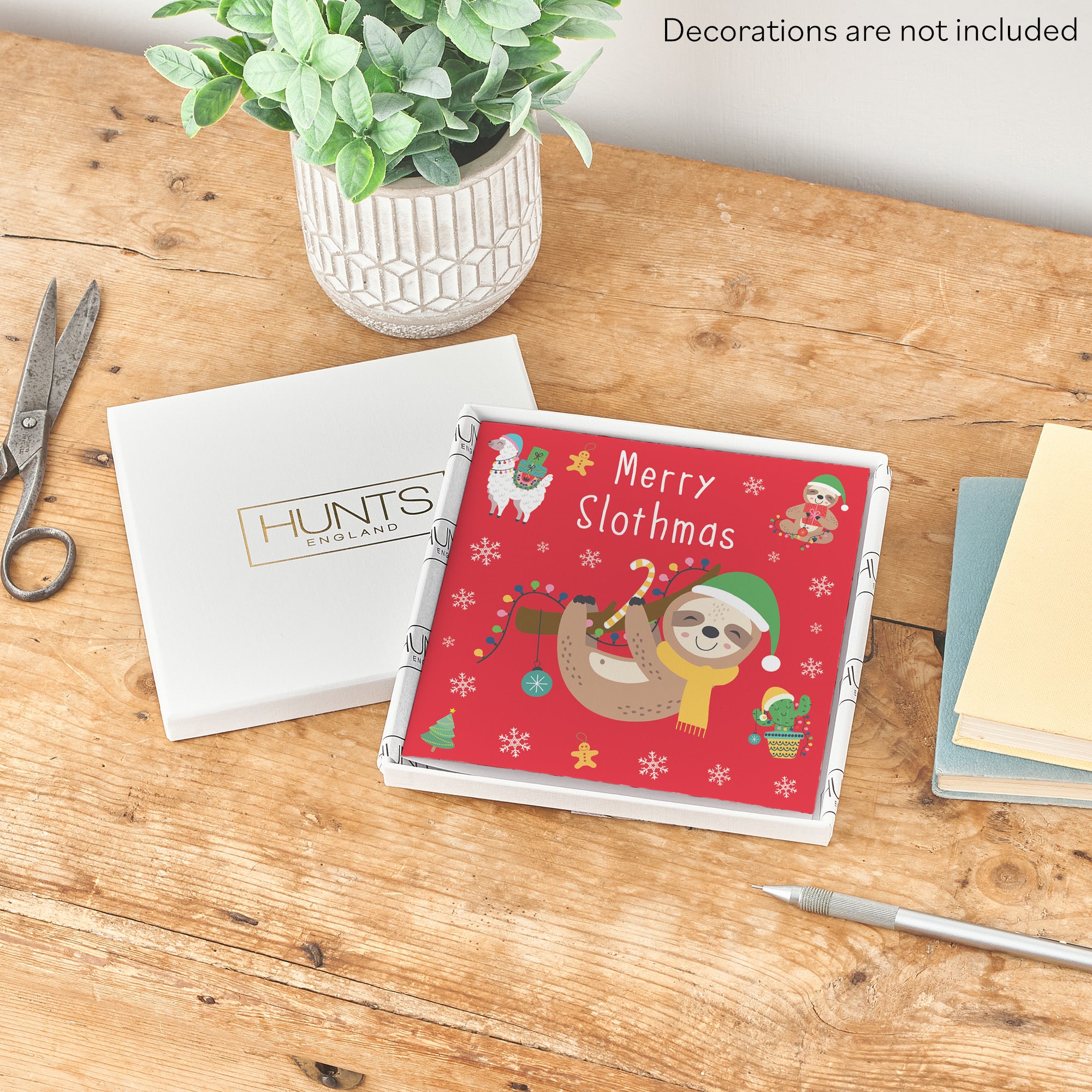 Boxed Individual Christmas Card Sloth & Llama - Default Title (B0D4ZPDY17)