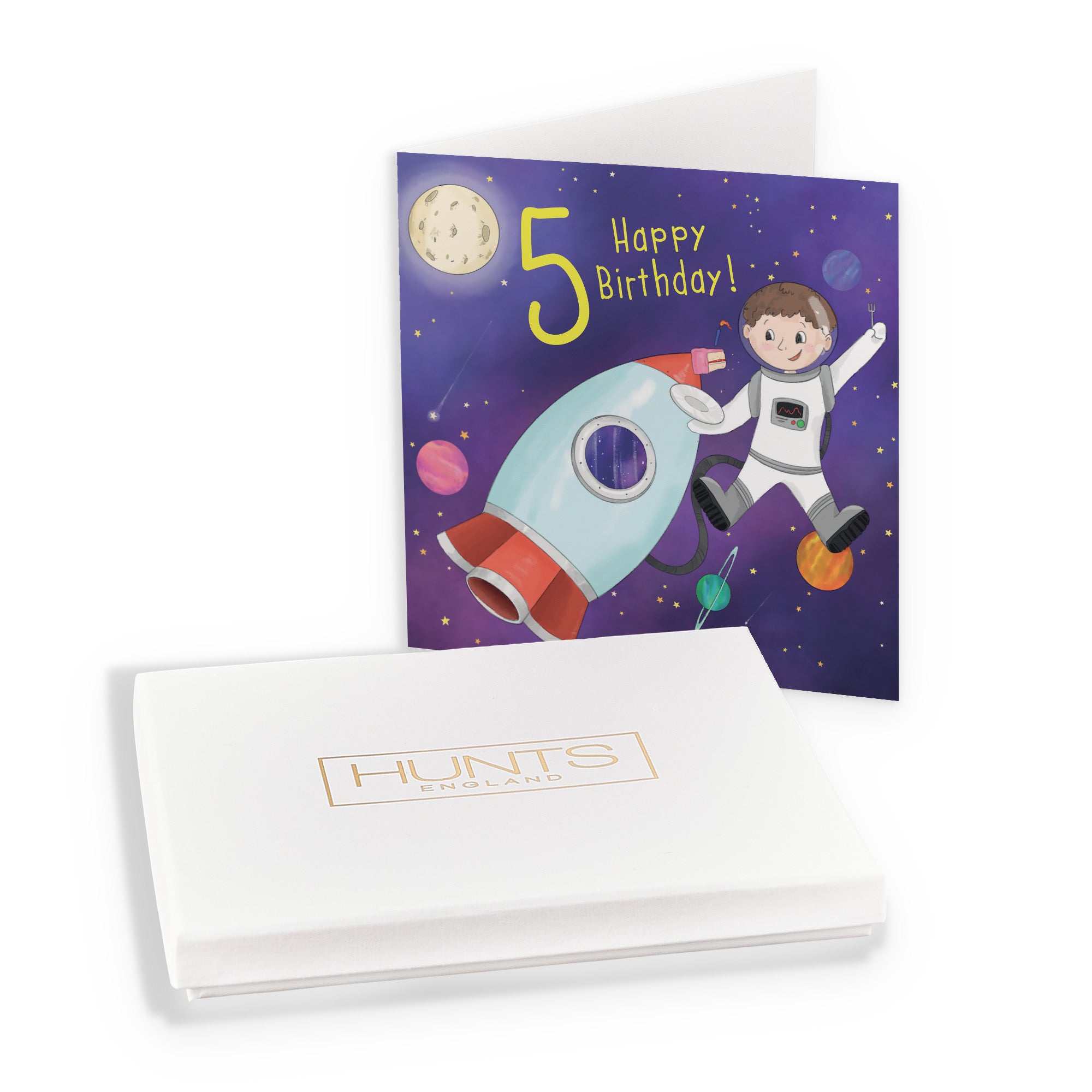 Boxed 5th Birthday Card Boys Space Rocket Adventurers - Default Title (B0D4ZPHKMD)