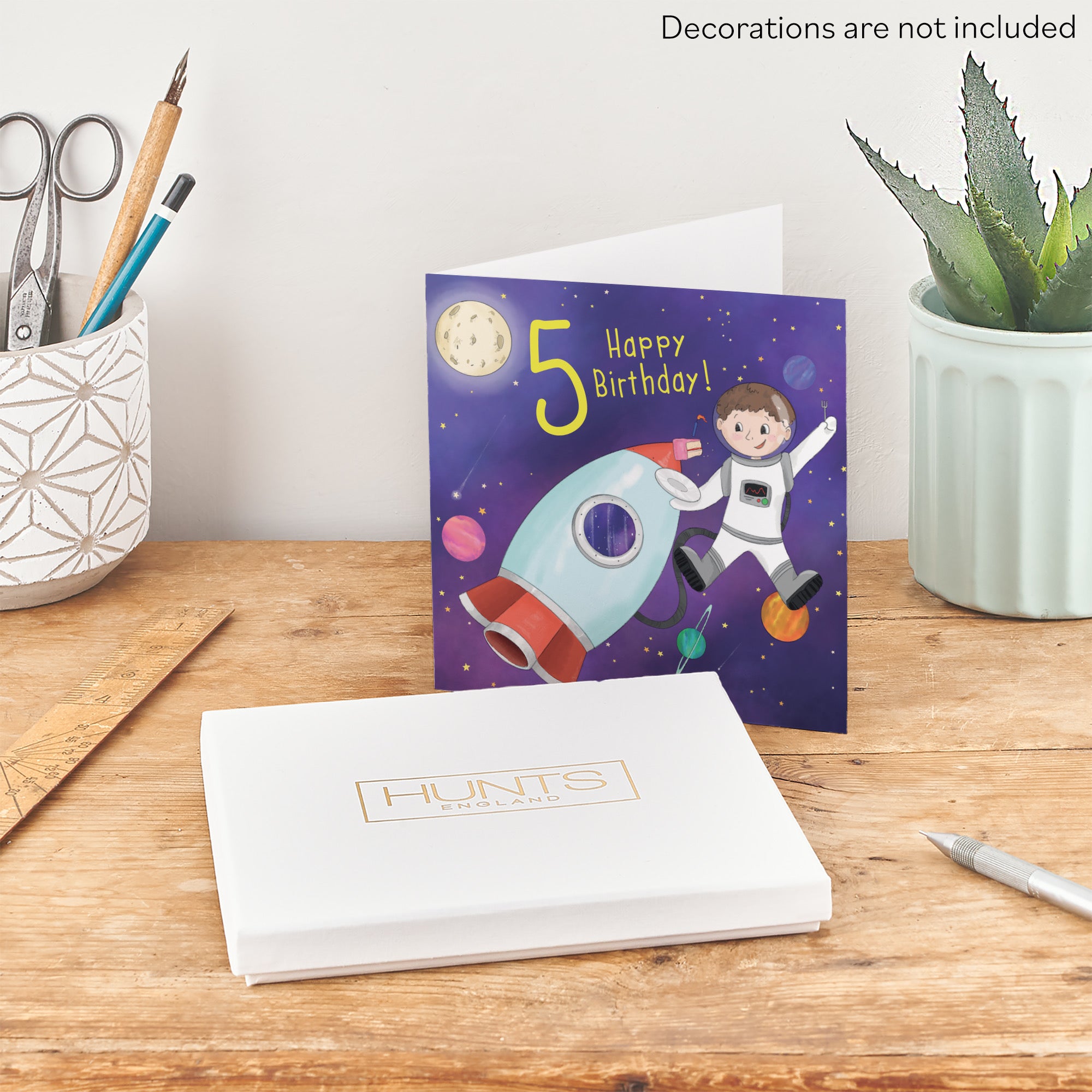 Boxed 5th Birthday Card Boys Space Rocket Adventurers - Default Title (B0D4ZPHKMD)