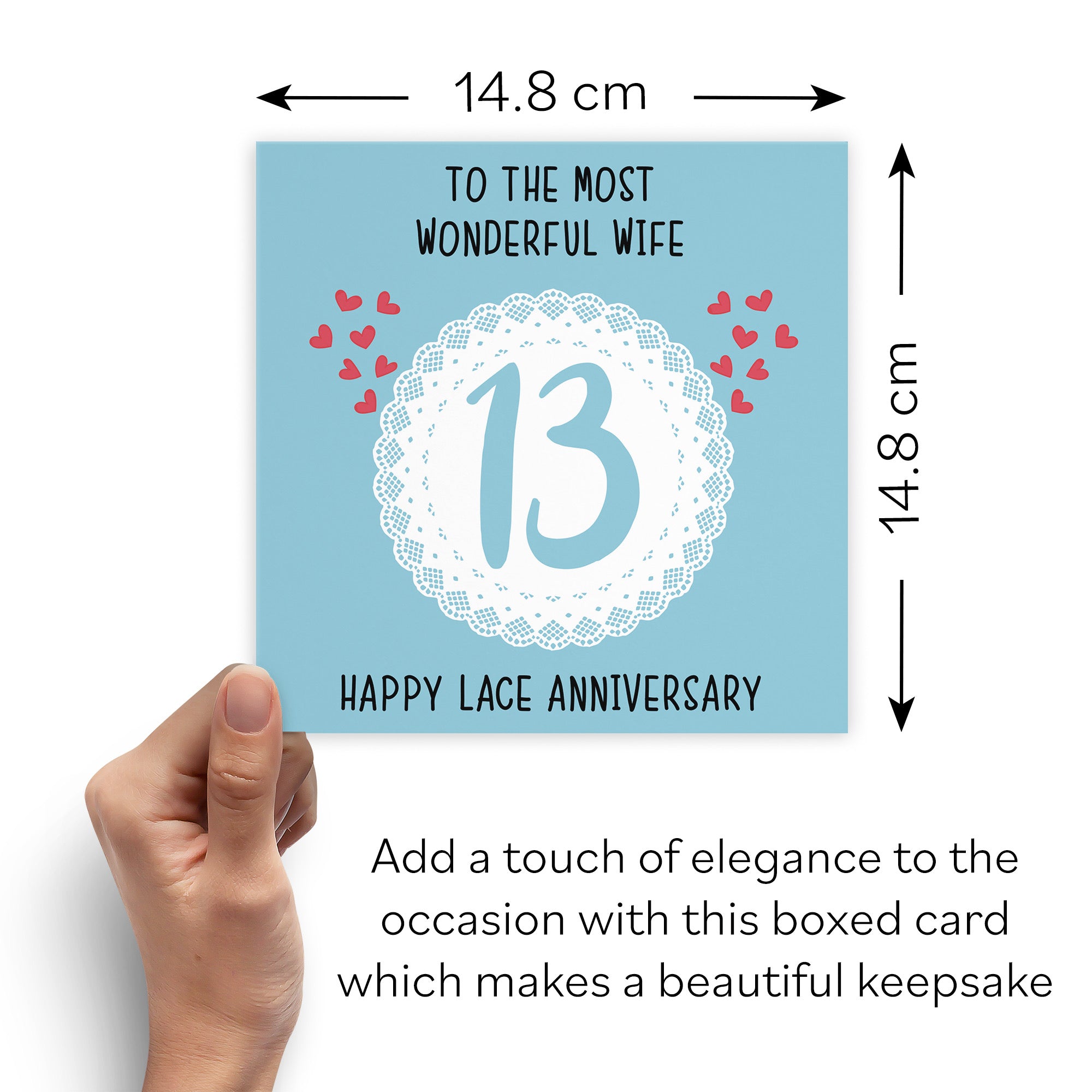 Boxed 13th Wife Anniversary Card Iconic - Default Title (B0D4ZPJ612)