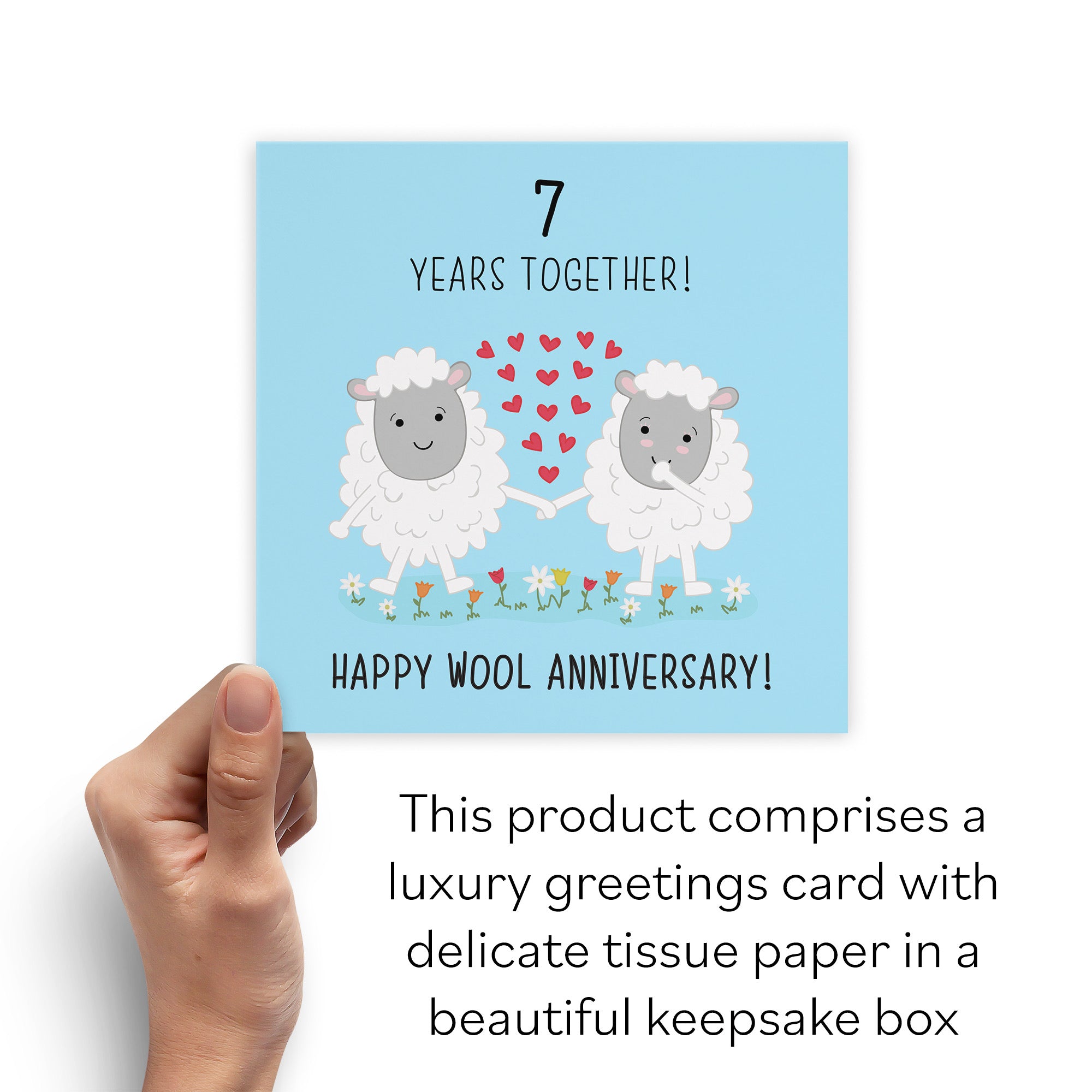 Boxed 7th Wool Anniversary Card Iconic - Default Title (B0D4ZPLBRT)