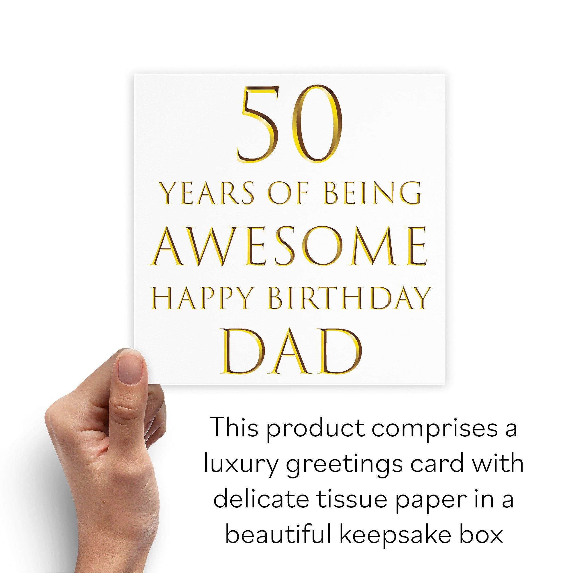 Boxed Dad 50th Birthday Card Awesome Dad Milano - Default Title (B0D4ZPSF5G)