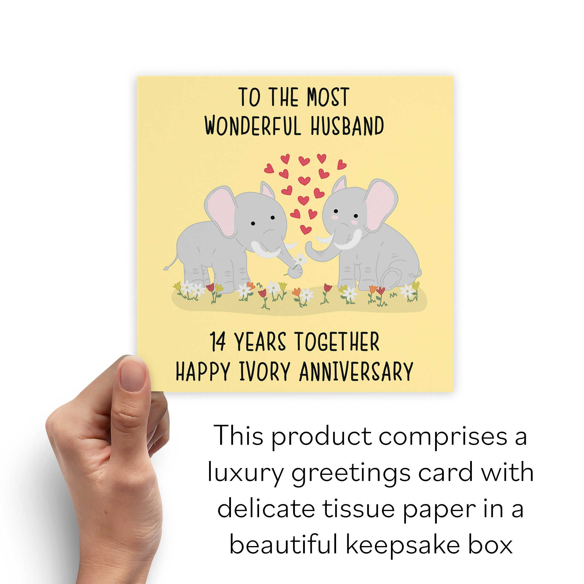 Boxed 14th Husband Anniversary Card Iconic - Default Title (B0D4ZPX26R)