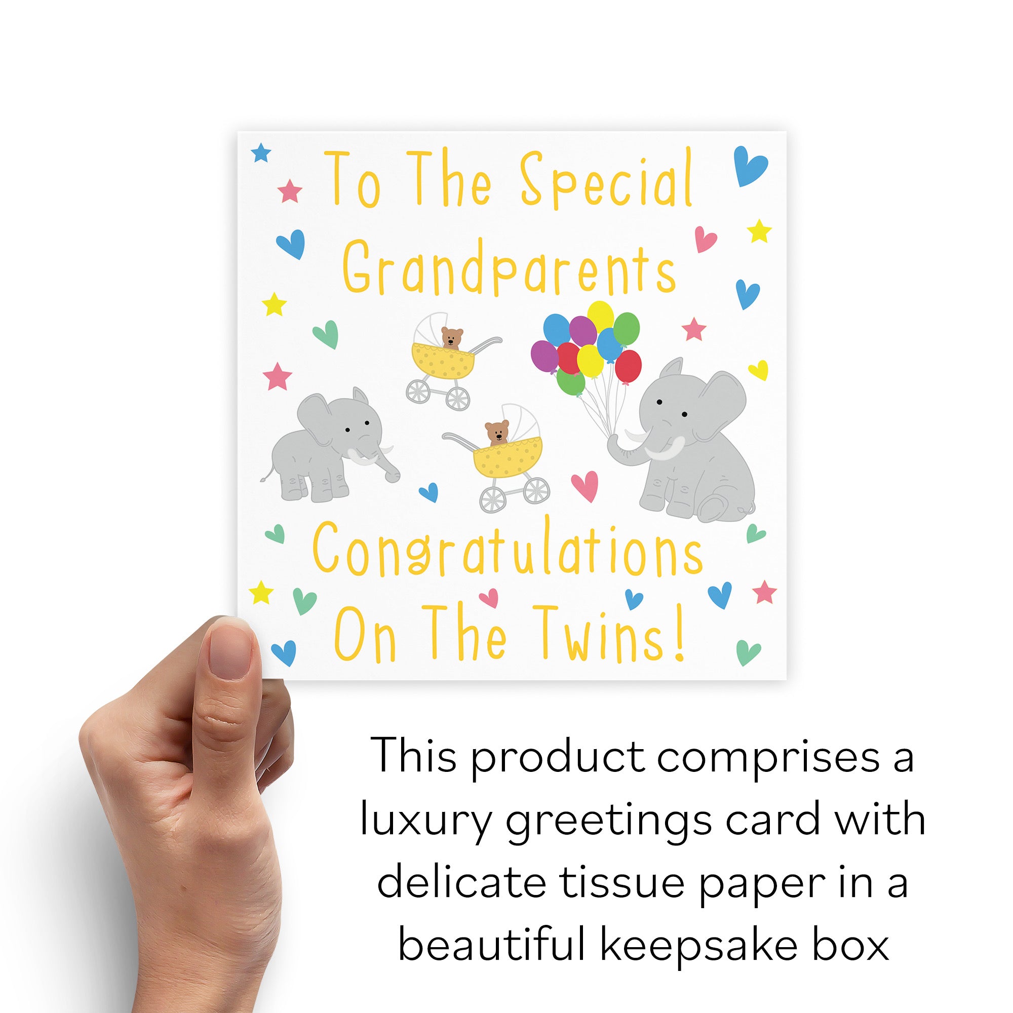 Boxed Congratulations New Baby Twins Card For The Grandparents Iconic - Default Title (B0D4ZQM86G)