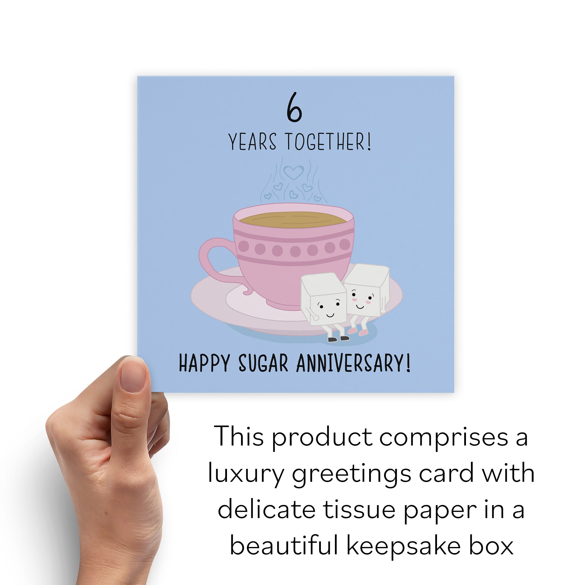 Boxed 6th Anniversary Card Sugar Cubes Iconic - Default Title (B0D4ZQNGDP)