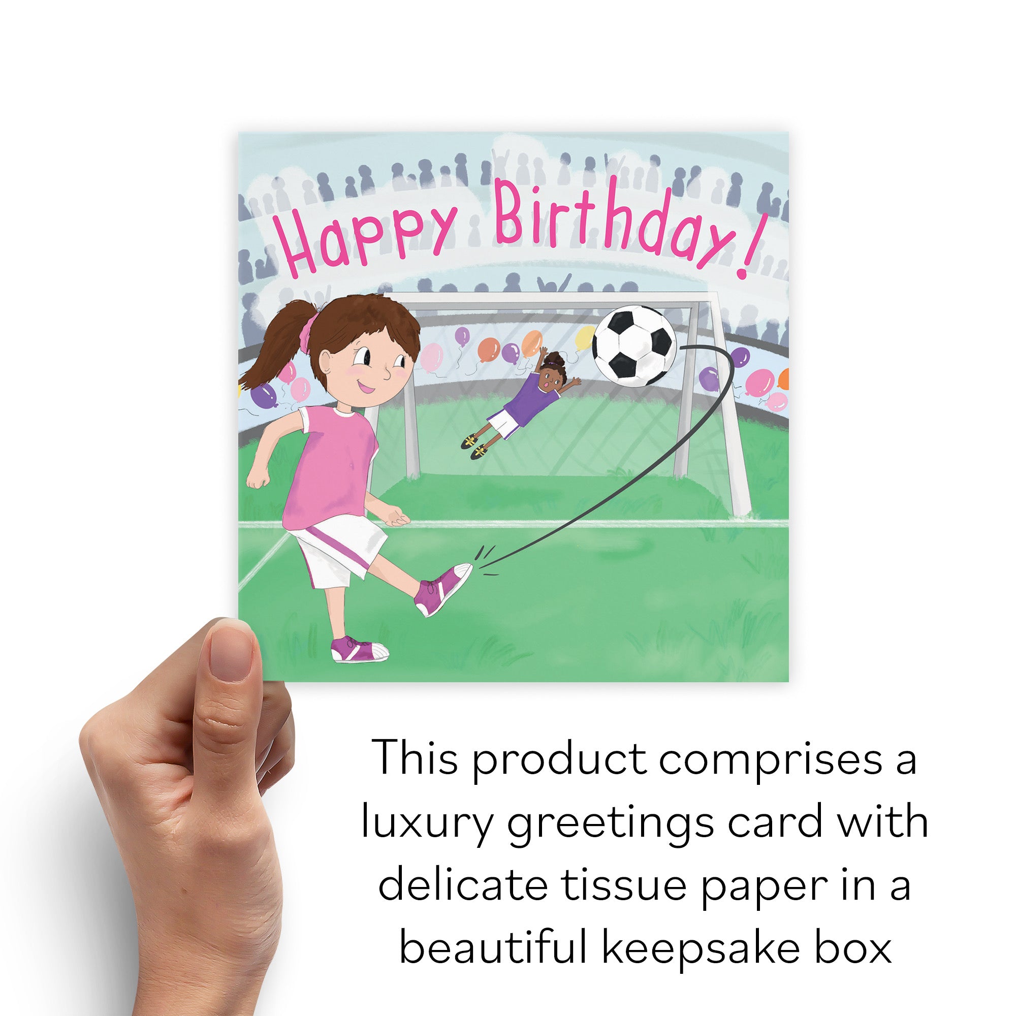 Boxed Girls Football Penalty Birthday Card Adventurers - Default Title (B0D4ZR2X96)