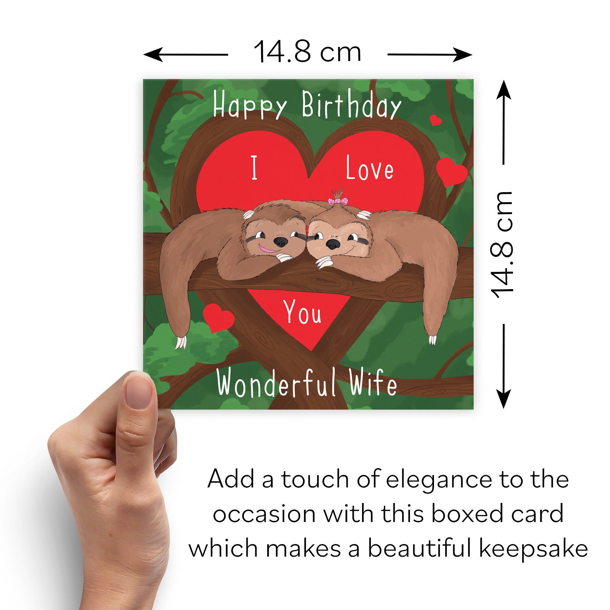 Boxed Wife Sloth Birthday Card Cute Animals - Default Title (B0D4ZVY6ZM)