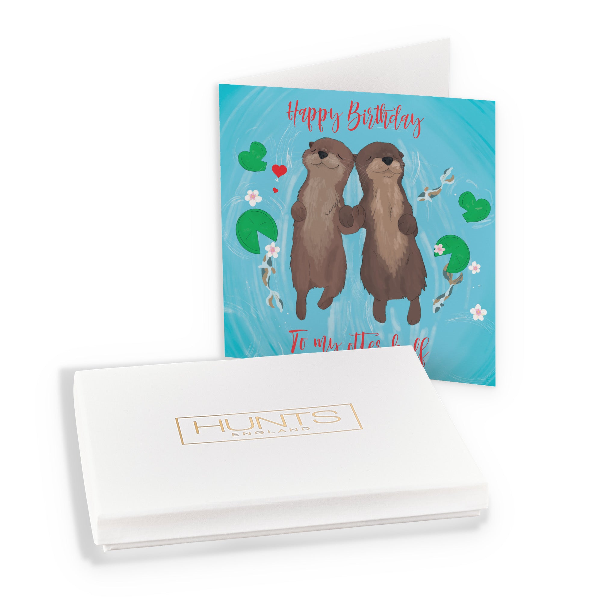 Boxed Otter Half Birthday Card Cute Animals - Default Title (B0D4ZVYG1W)