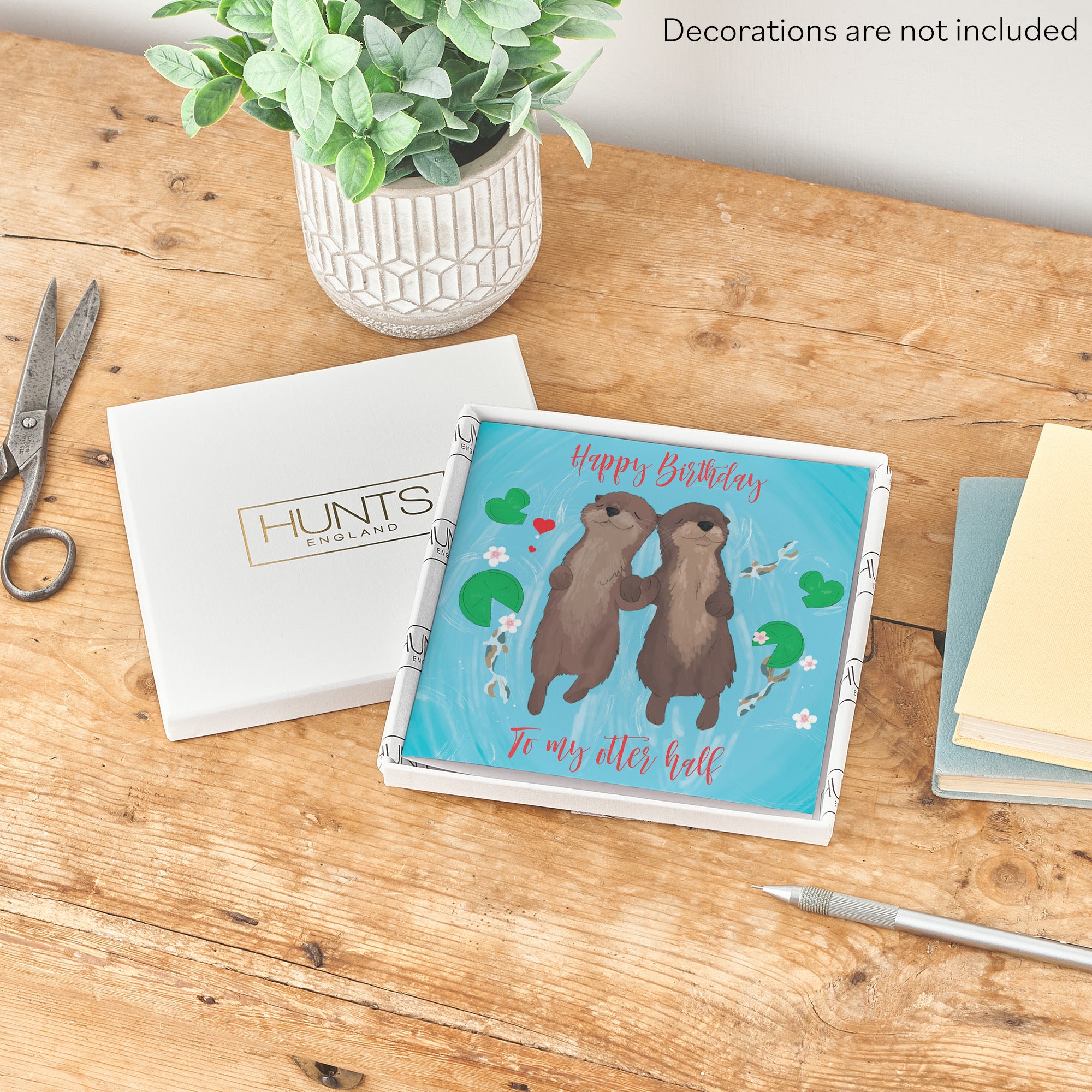 Boxed Otter Half Birthday Card Cute Animals - Default Title (B0D4ZVYG1W)