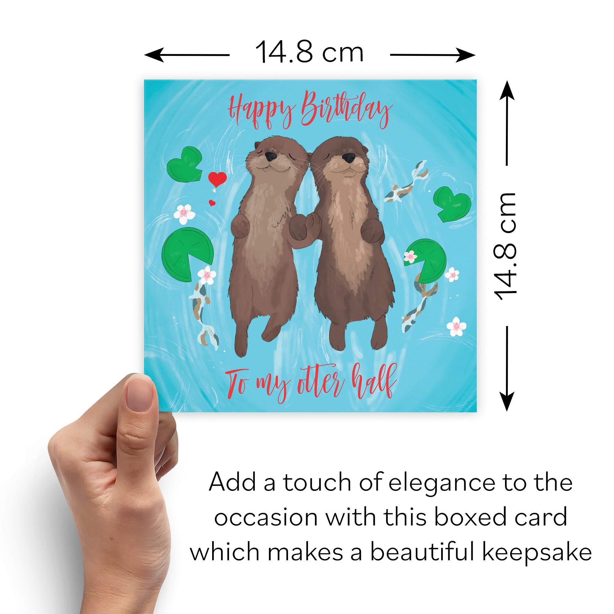 Boxed Otter Half Birthday Card Cute Animals - Default Title (B0D4ZVYG1W)