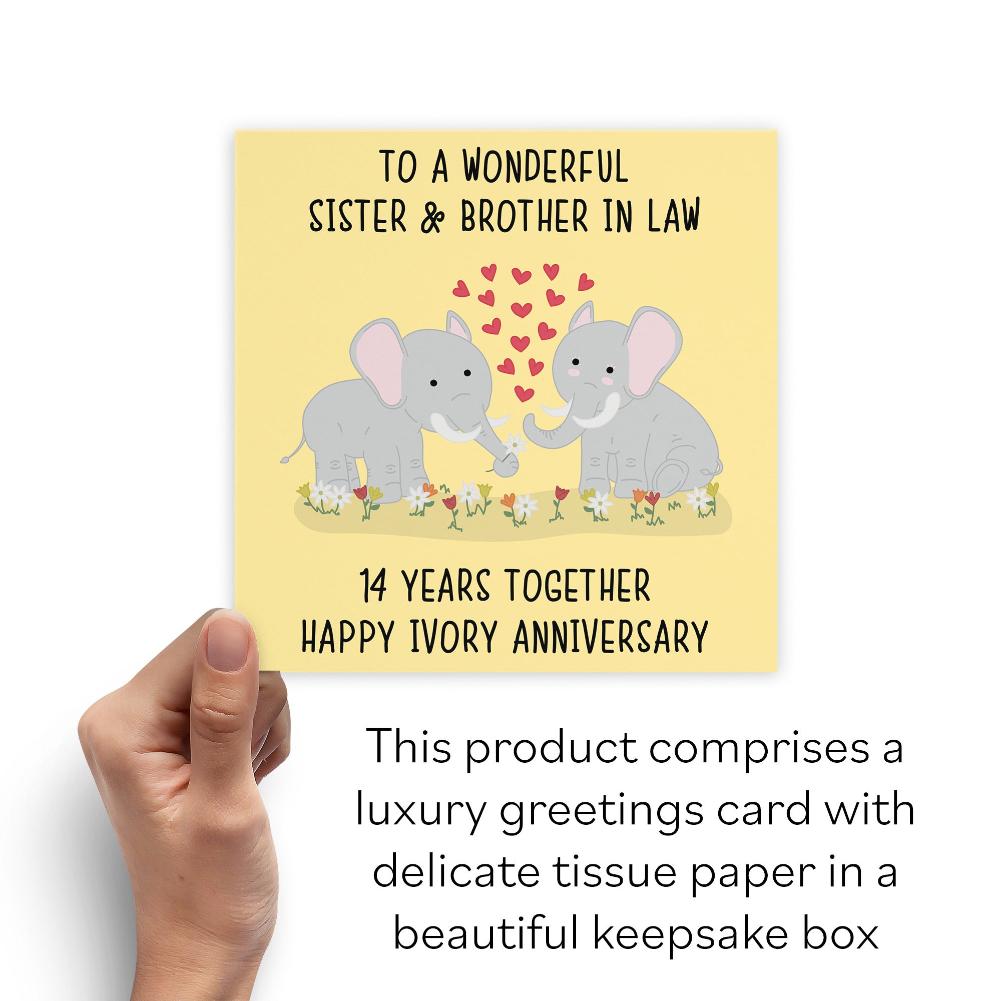 Boxed 14th Sister And Brother In Law Anniversary Card Iconic - Default Title (B0D4ZW6LYY)