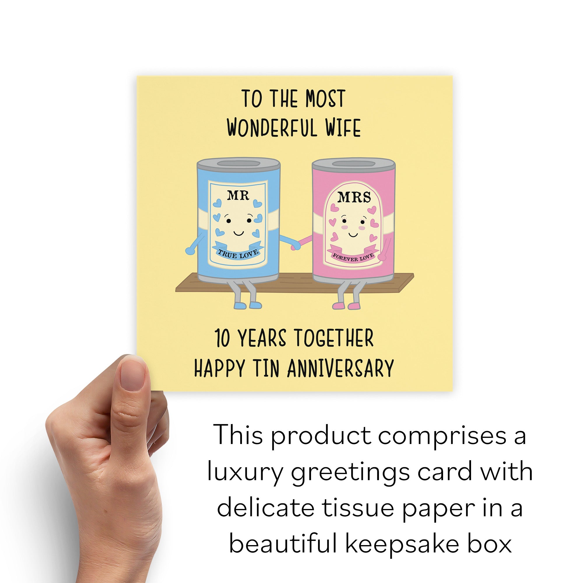 Boxed 10th Wife Anniversary Card Iconic - Default Title (B0D4ZXTL7G)