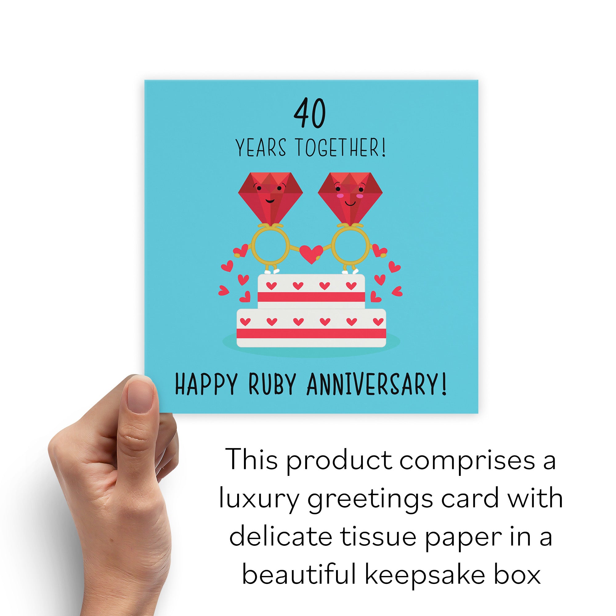 Boxed 40th Ruby Anniversary Card Cake Iconic - Default Title (B0D4ZXX5SG)