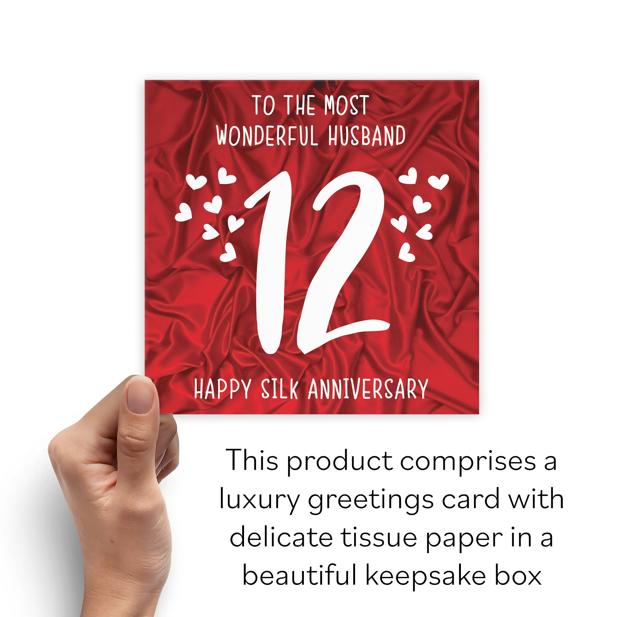 Boxed 12th Husband Anniversary Card Iconic - Default Title (B0D4ZXX8QV)