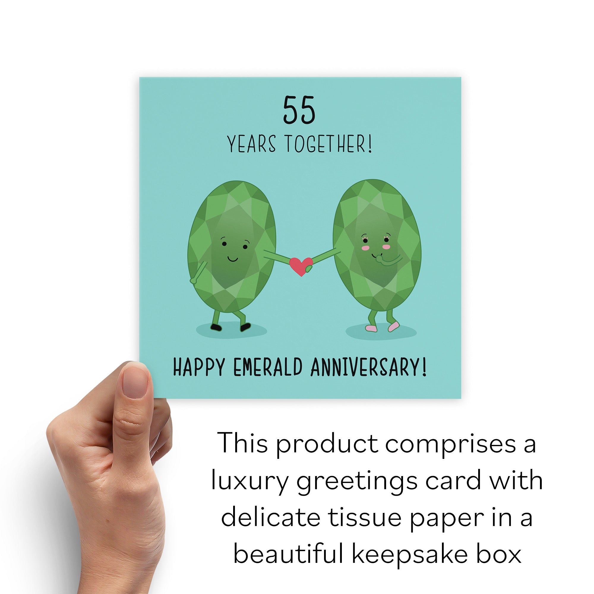 Boxed 55th Anniversary Card Emerald Crystal Iconic - Default Title (B0D4ZXX8QW)