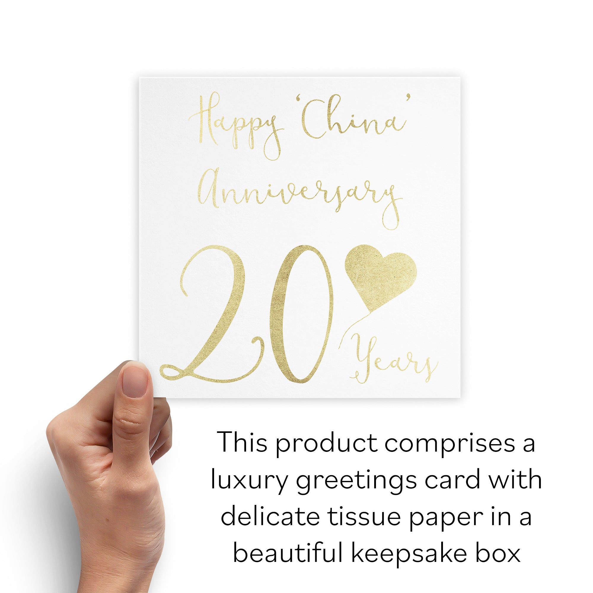 Boxed 20th Anniversary Card Foil Heart - Default Title (B0D5119C5V)