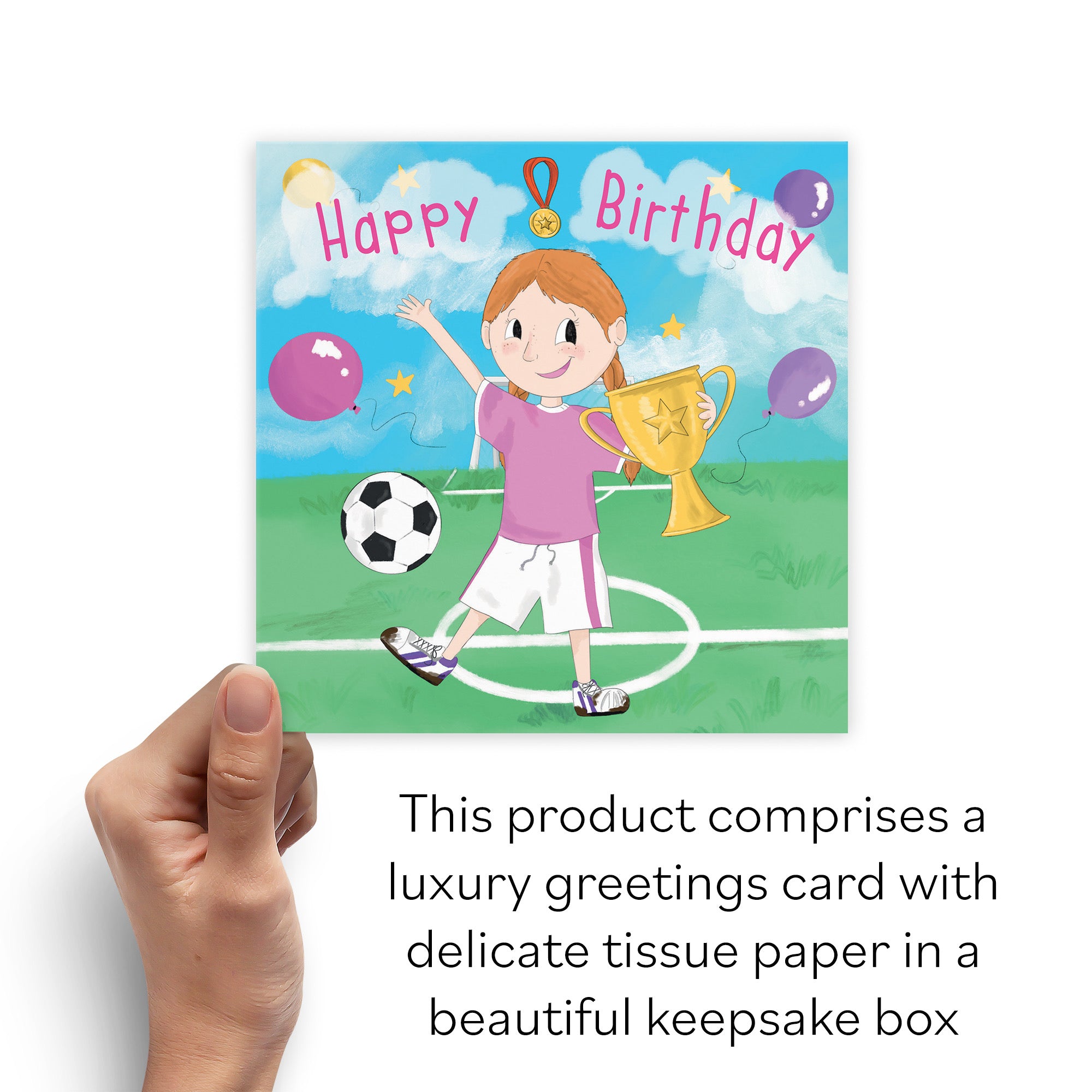 Boxed Girls Football Kick-ups Birthday Card Adventurers - Default Title (B0D511BGX3)