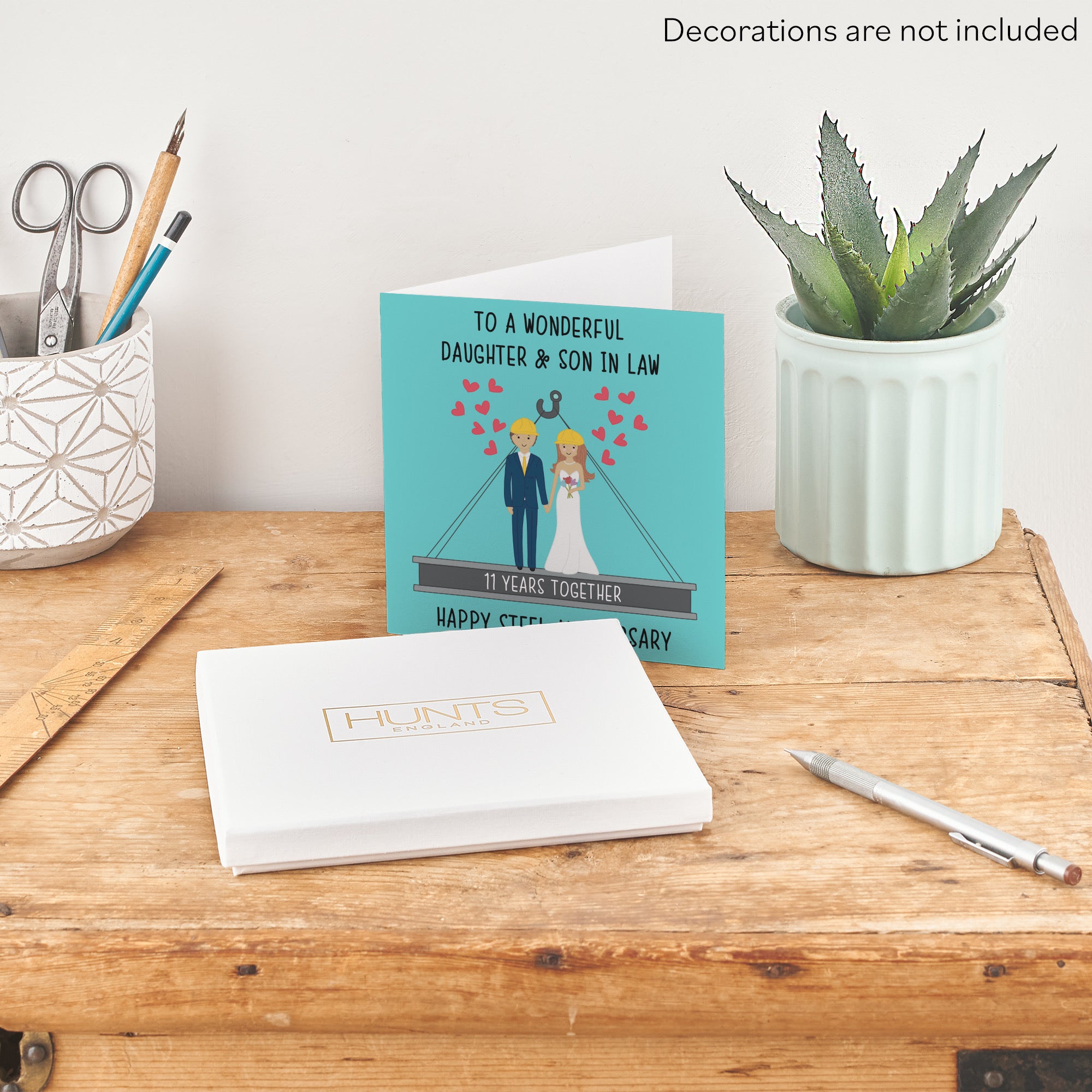 Boxed 11th Daughter And Son In Law Anniversary Card Iconic - Default Title (B0D511L5RT)