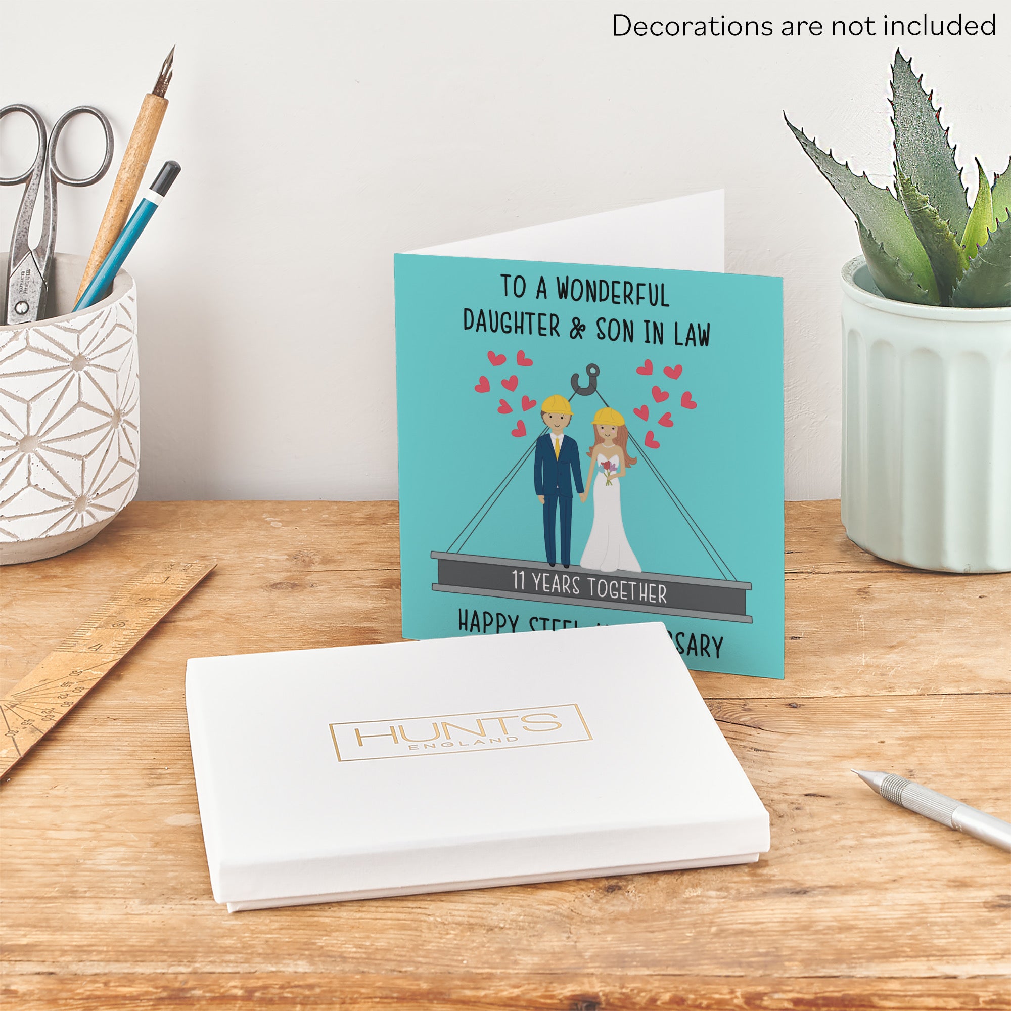 Boxed 11th Daughter And Son In Law Anniversary Card Iconic - Default Title (B0D511L5RT)