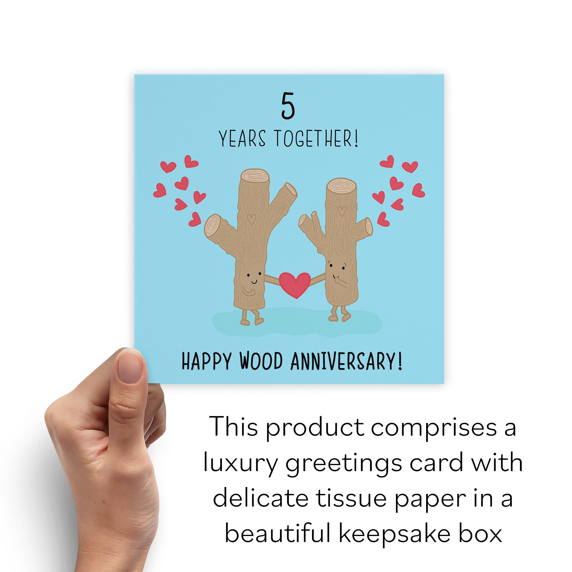 Boxed 5th Wood Anniversary Card Tree Trunks Iconic - Default Title (B0D511NGLV)