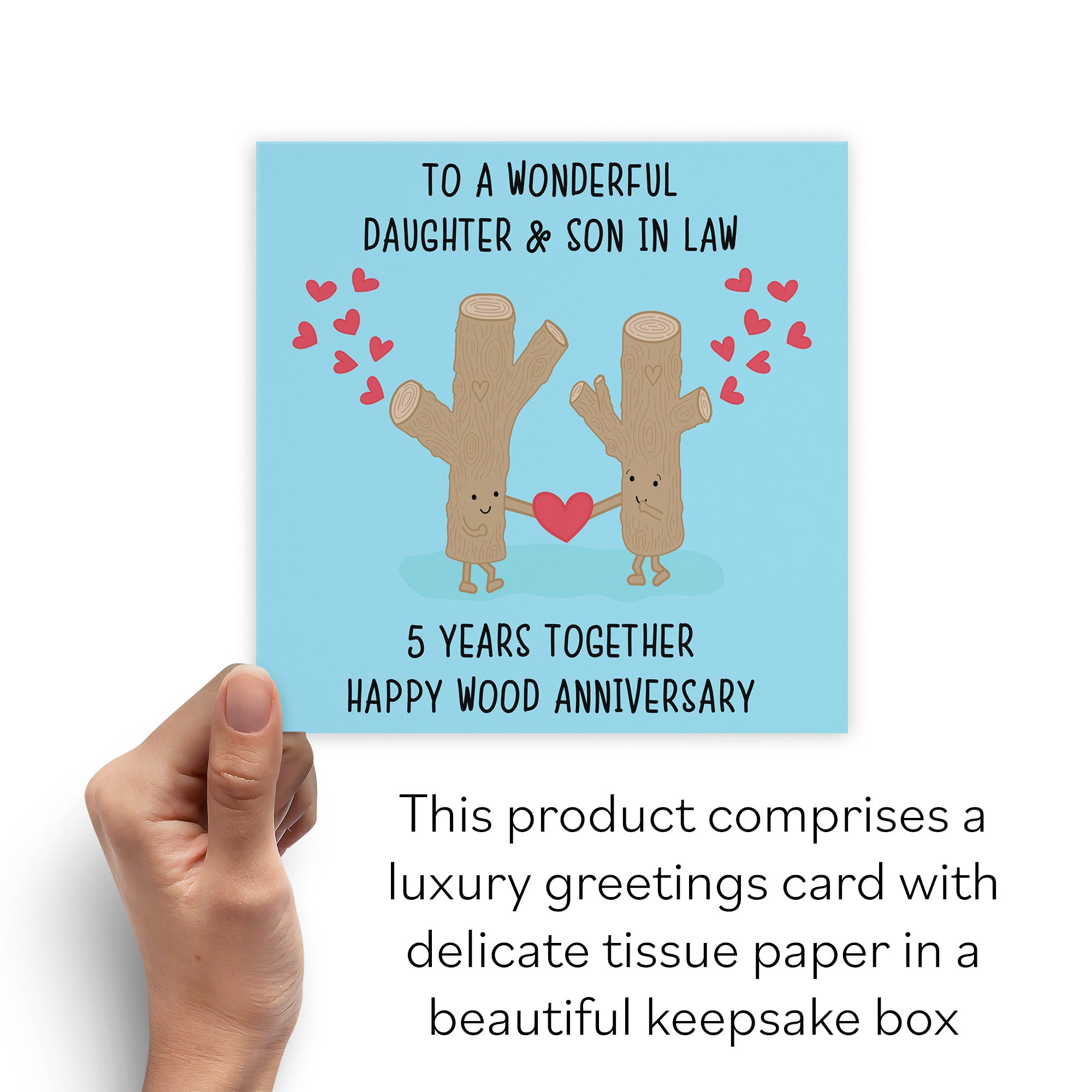 Boxed 5th Daughter And Son In Law Anniversary Card Iconic - Default Title (B0D512W5S5)