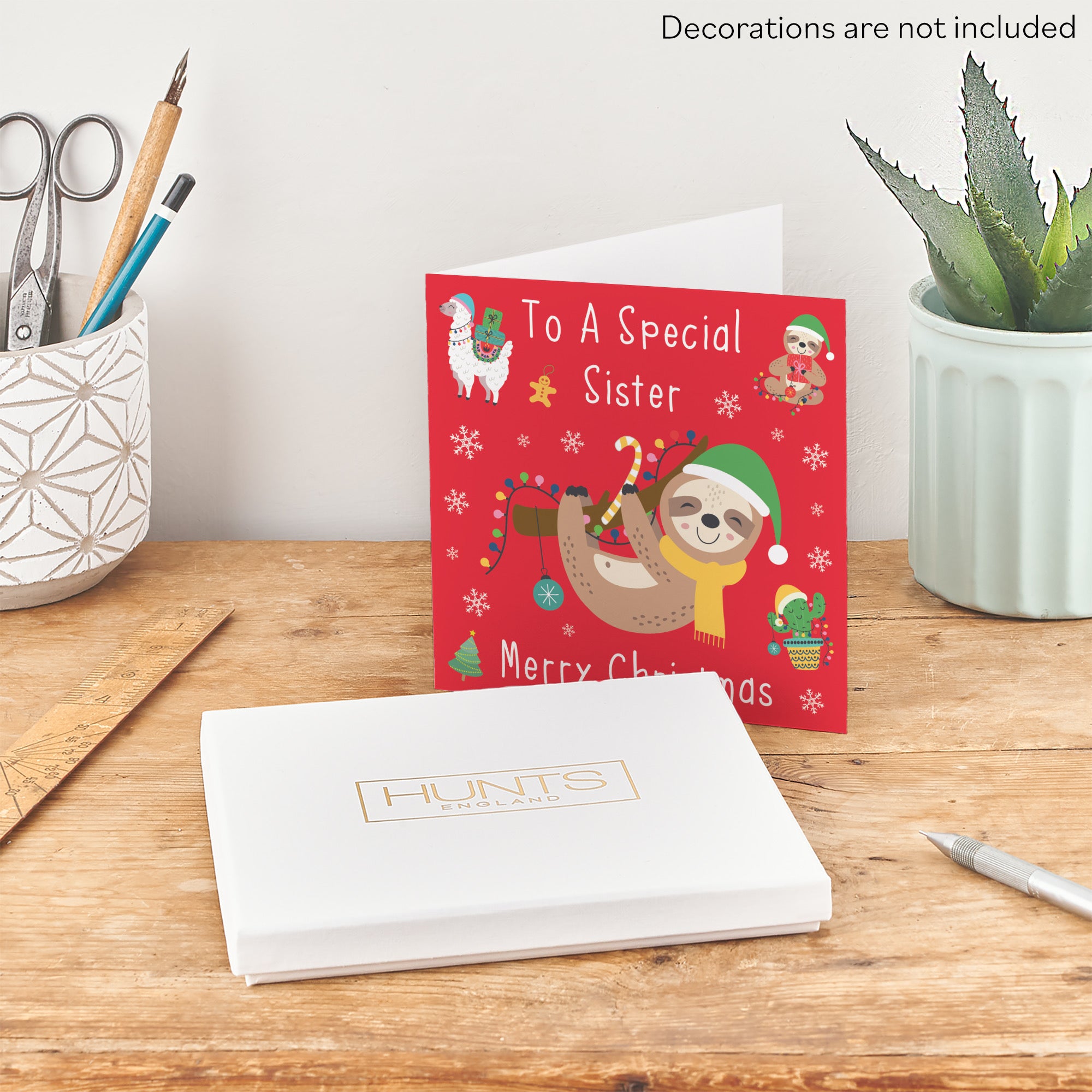 Boxed Sister Christmas Card Sloth & Llama - Default Title (B0D512YMDH)