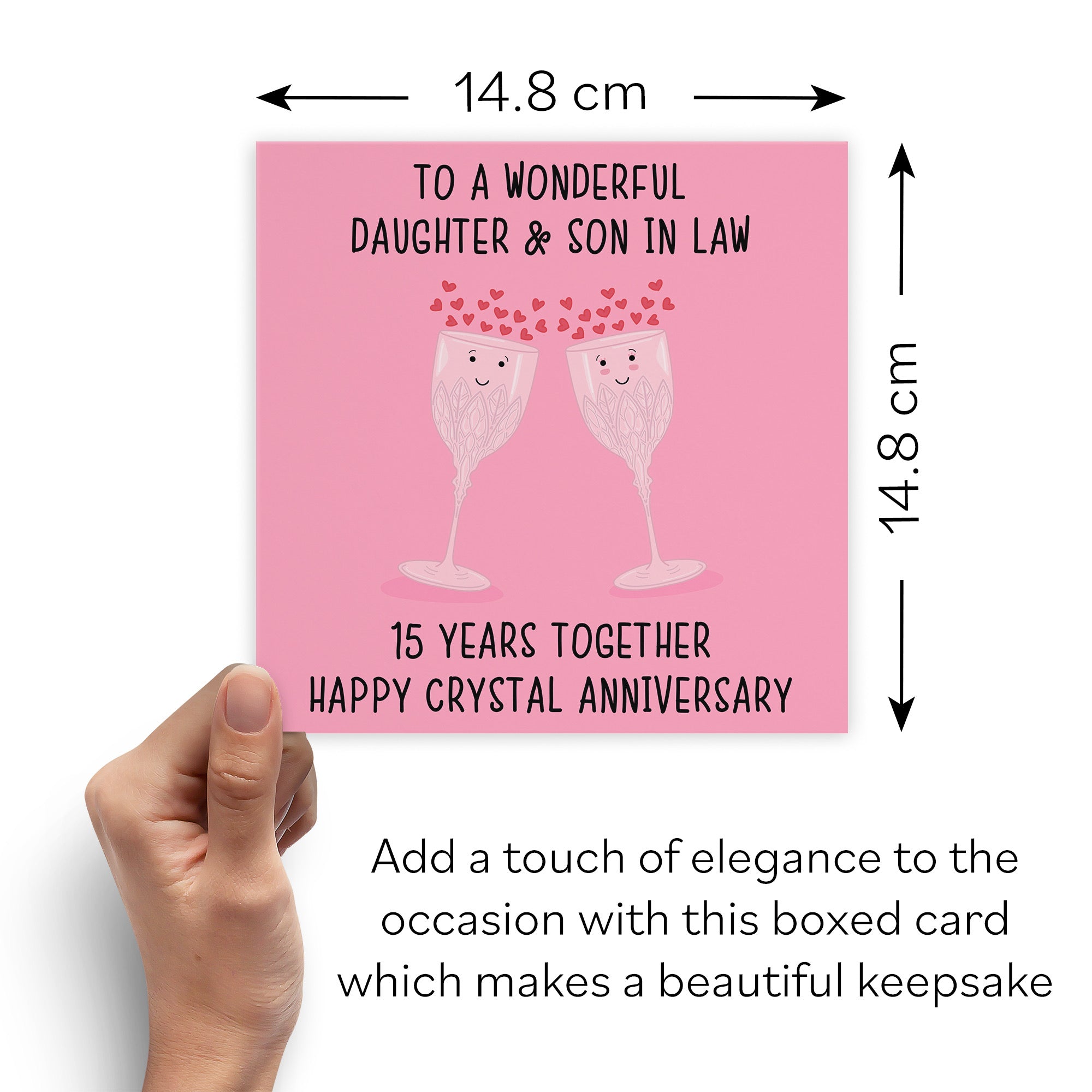 Boxed 15th Daughter And Son In Law Anniversary Card Iconic - Default Title (B0D514HSGR)