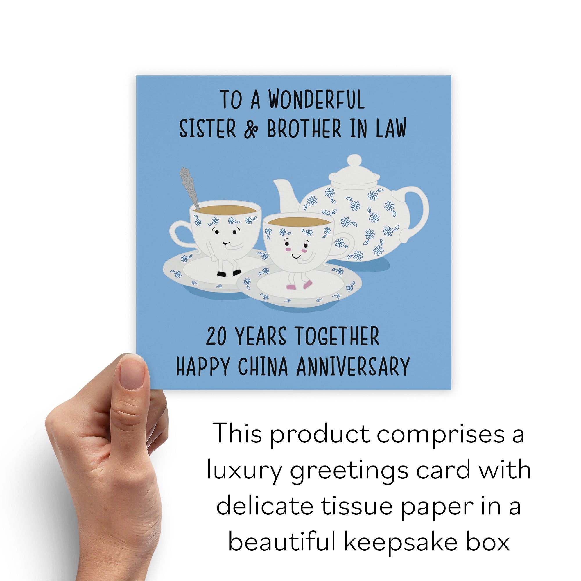 Boxed 20th Sister And Brother In Law Anniversary Card Iconic - Default Title (B0D5151NKW)