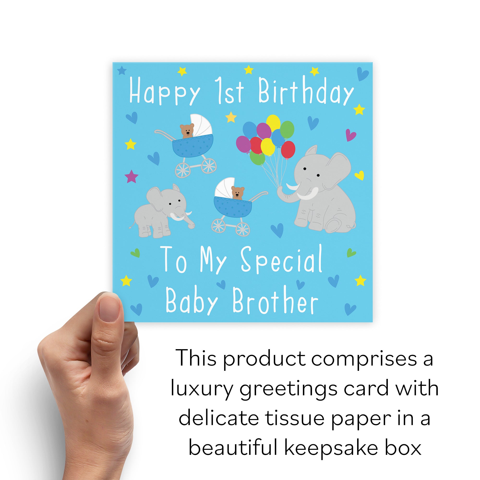 Boxed 1st Brother Birthday Card Elephants Iconic - Default Title (B0D516711M)