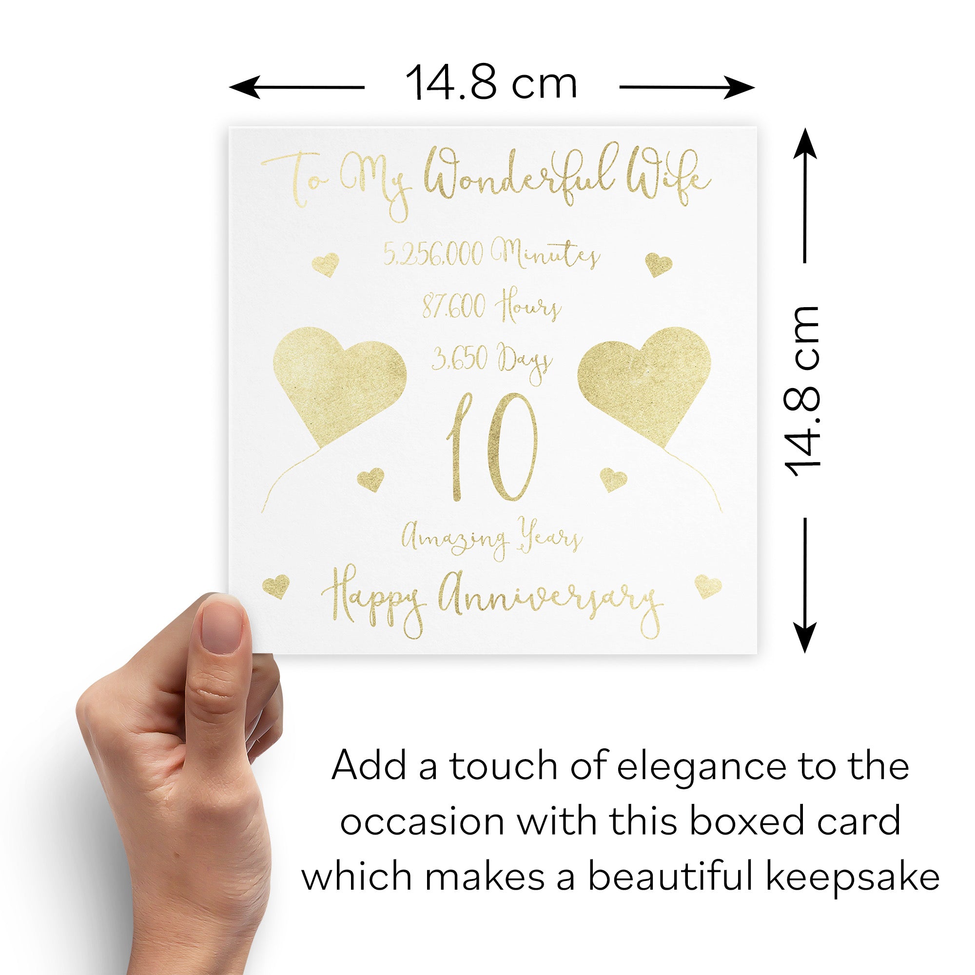 Boxed 10th Wife Wedding Anniversary Card Classic Foil - Default Title (B0D516711P)