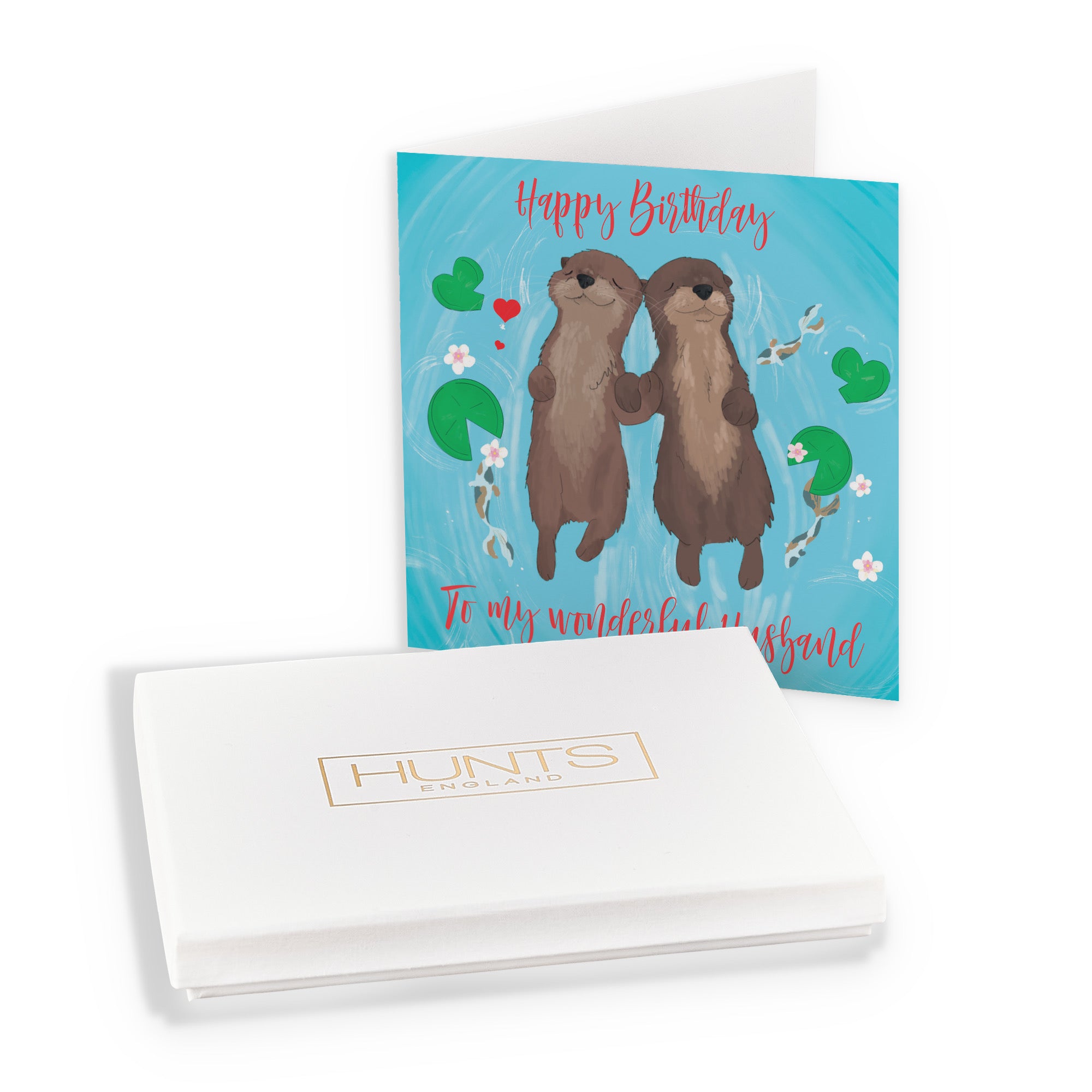 Boxed Husband Otters Birthday Card Cute Animals - Default Title (B0D5167MHZ)