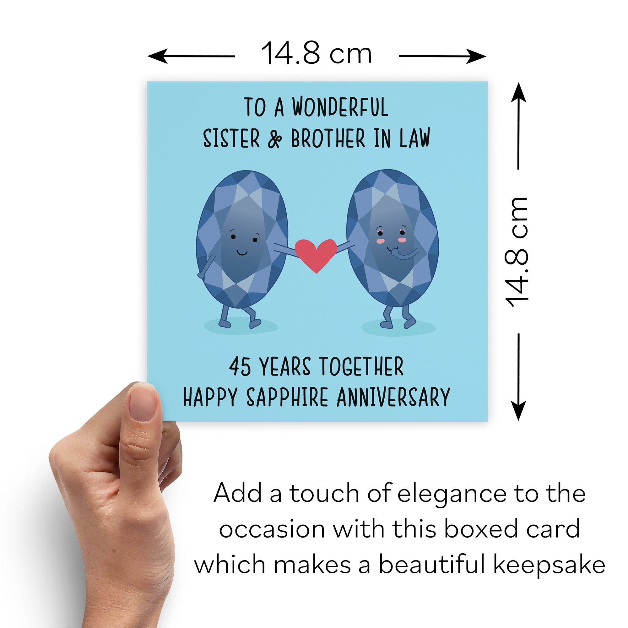 Boxed 45th Sister And Brother In Law Anniversary Card Iconic - Default Title (B0D516P774)