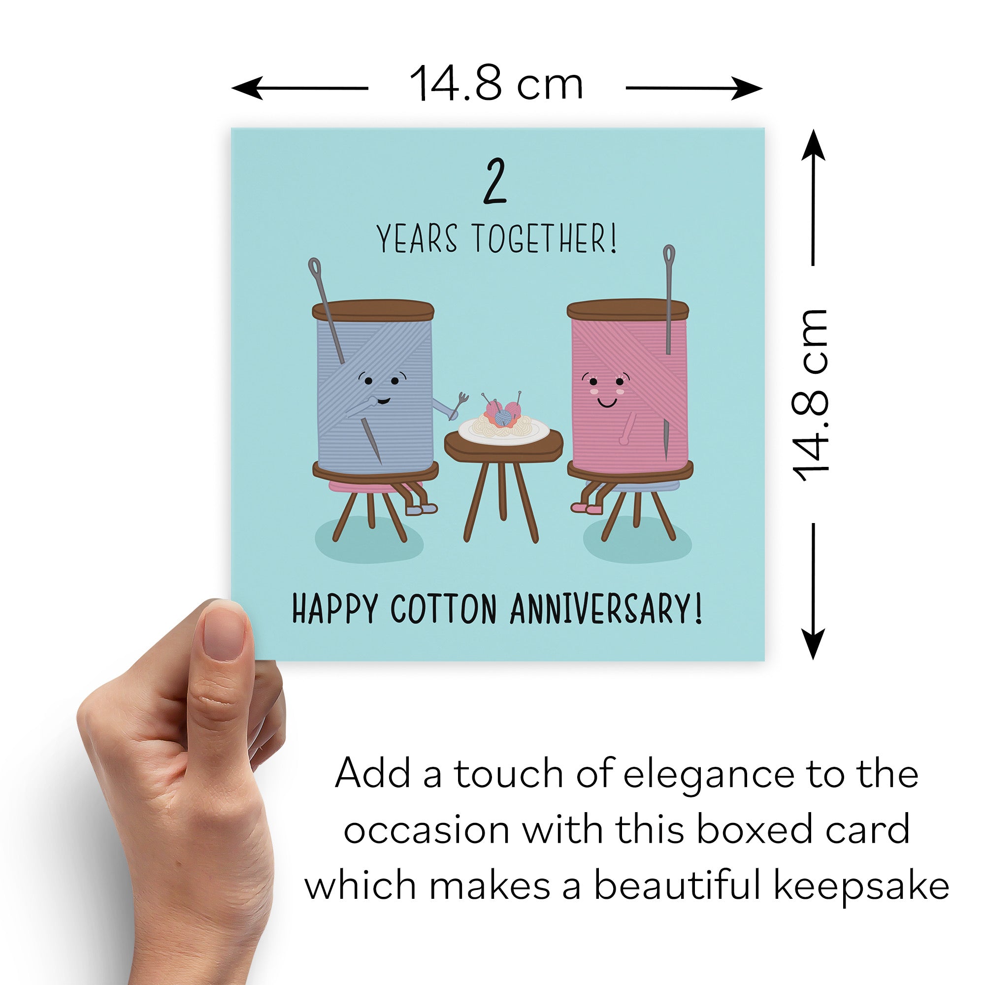 Boxed 2nd Cotton Anniversary Card Iconic - Default Title (B0D51763CW)