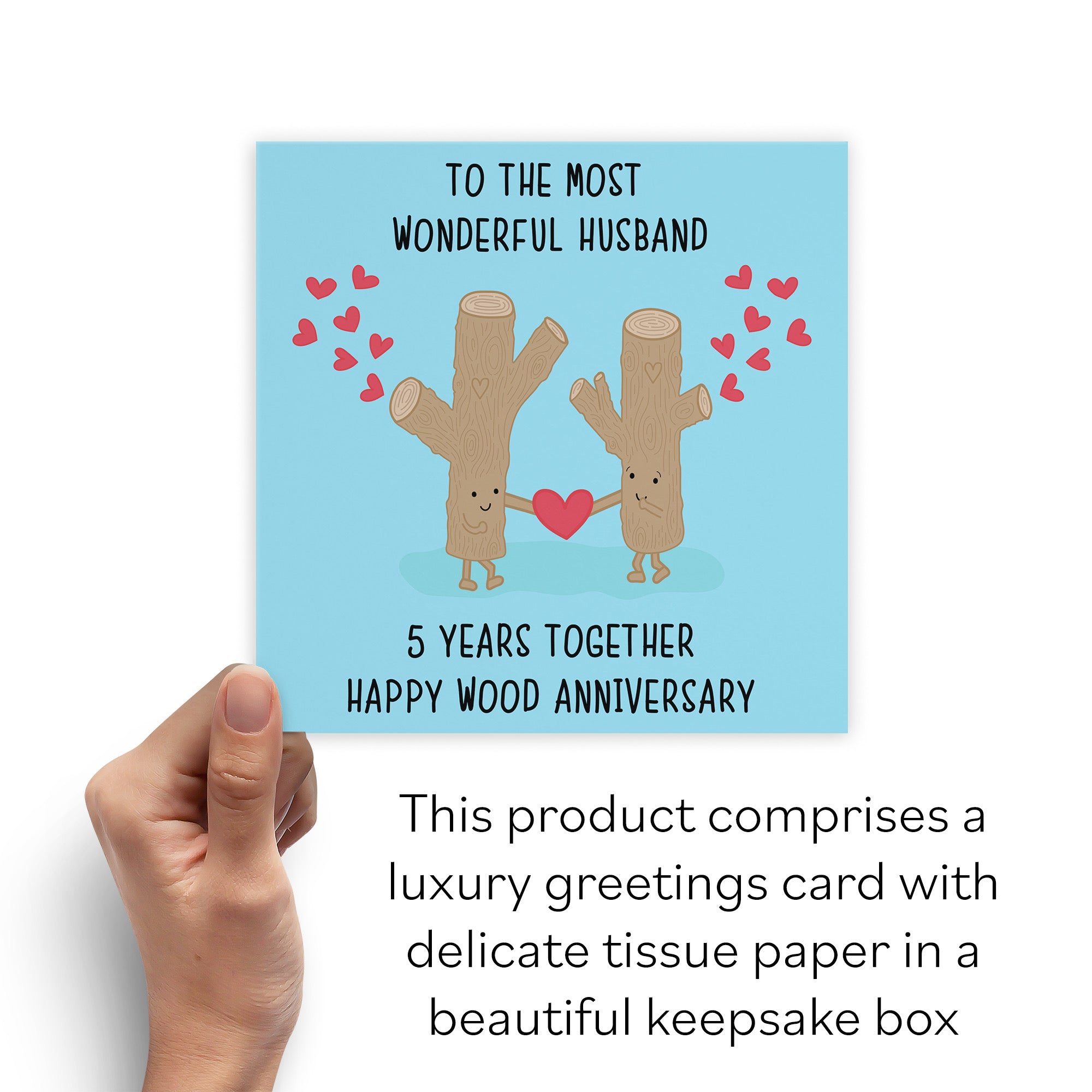 Boxed 5th Husband Anniversary Card Iconic - Default Title (B0D517HT1G)