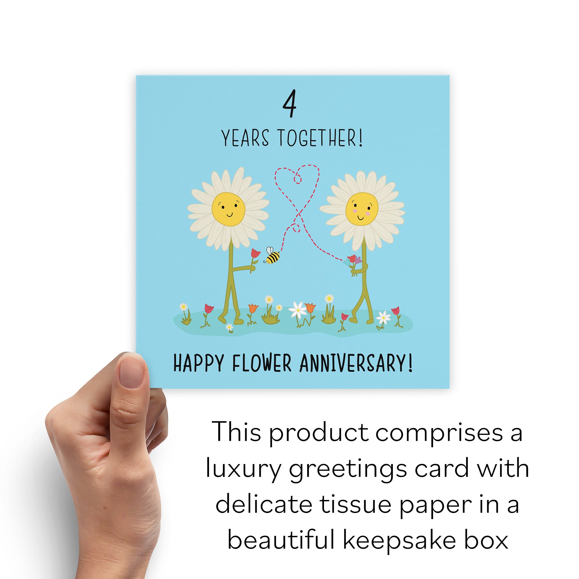 Boxed 4th Flower Anniversary Card Iconic - Default Title (B0D519DZP4)