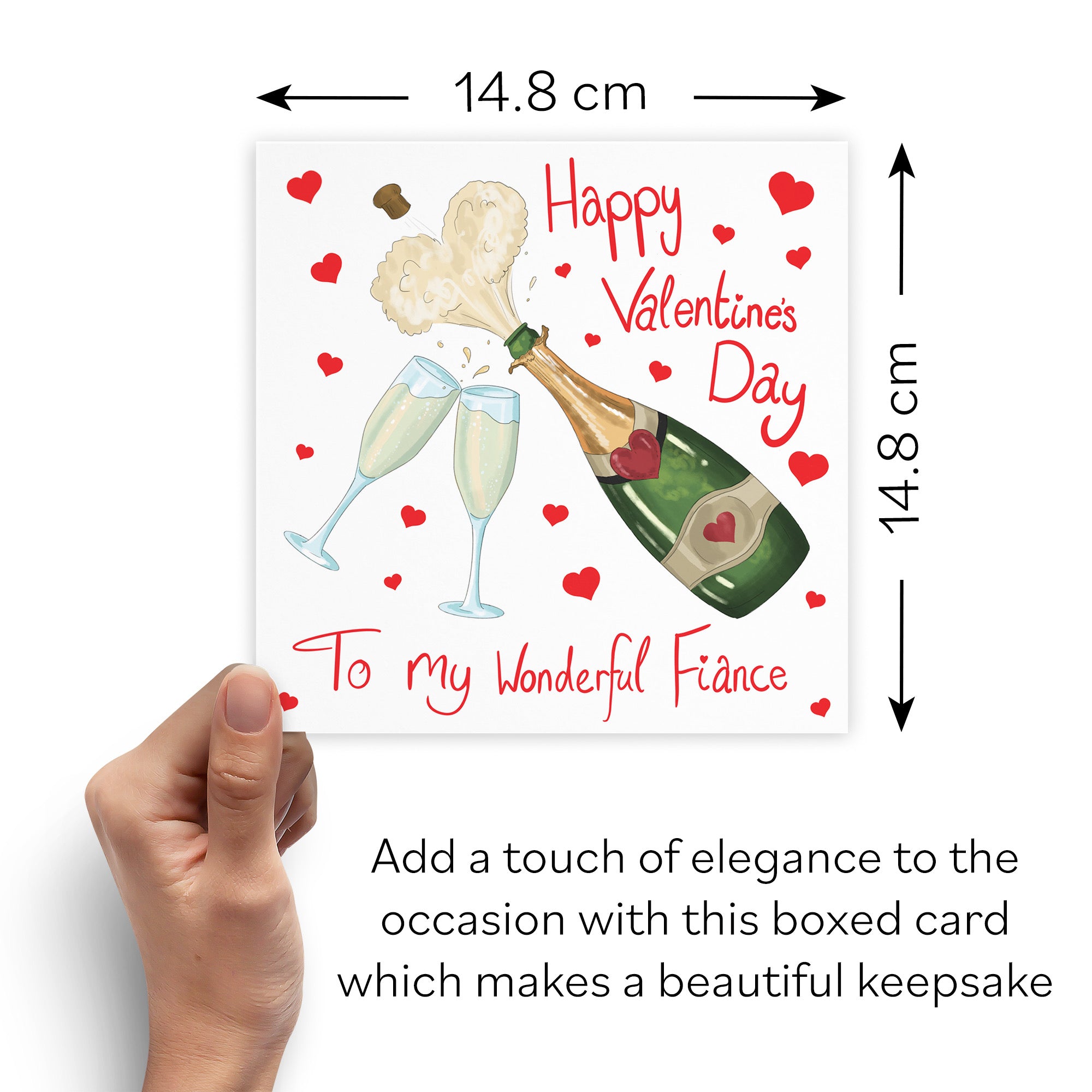 Boxed Fiance Flutes And Hearts Valentine's Day Card Classic - Default Title (B0D51BK5MH)