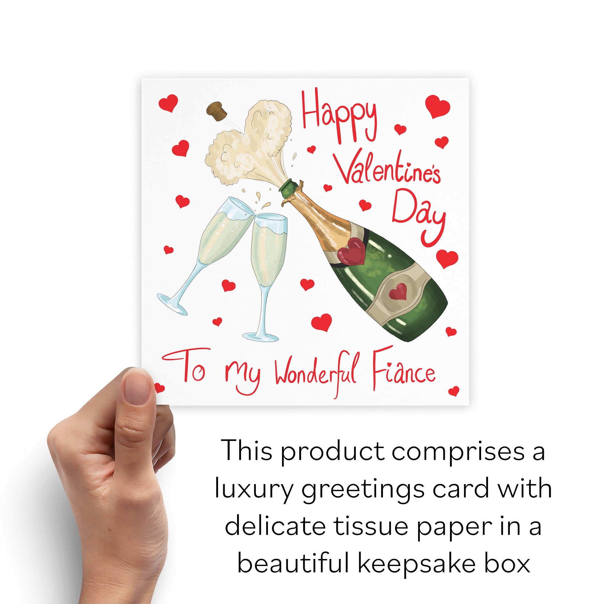 Boxed Fiance Flutes And Hearts Valentine's Day Card Classic - Default Title (B0D51BK5MH)