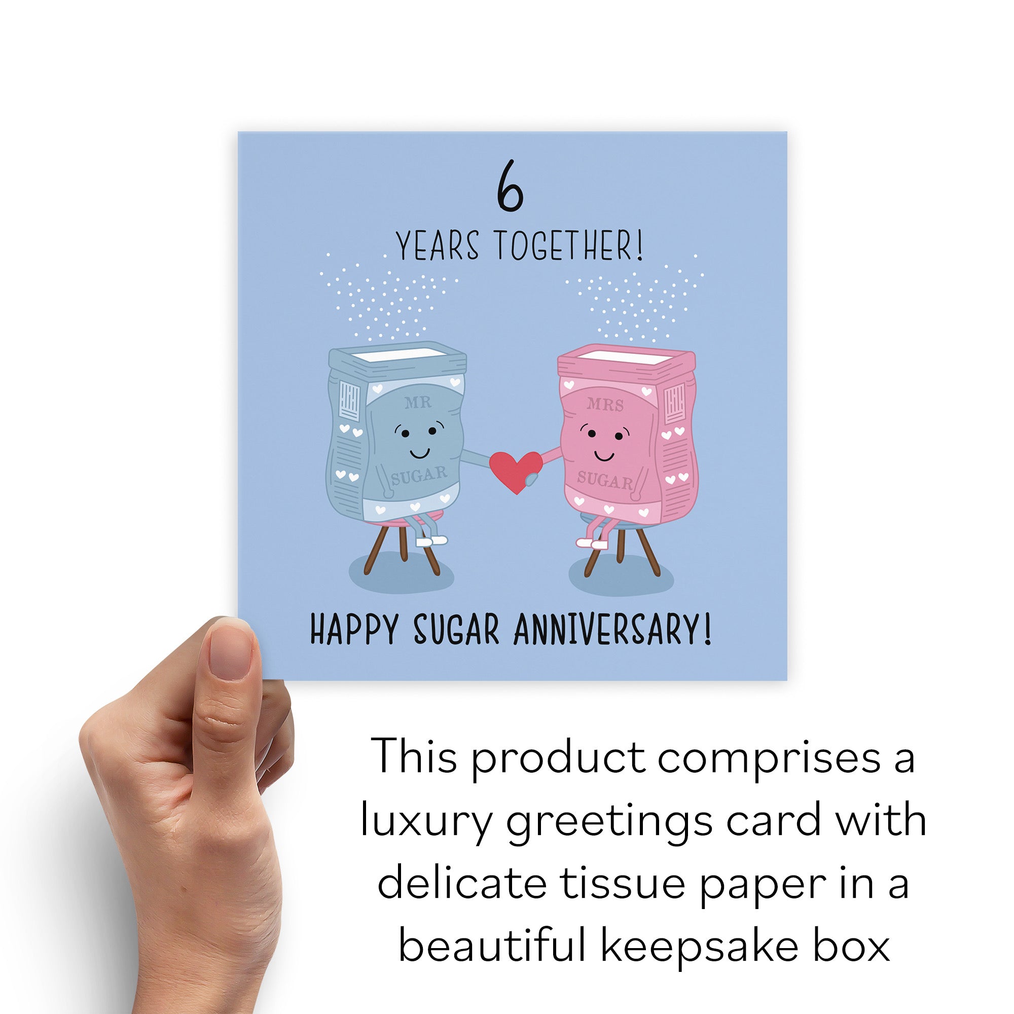 Boxed 6th Sugar Bags Anniversary Card Iconic - Default Title (B0D51CRMLN)