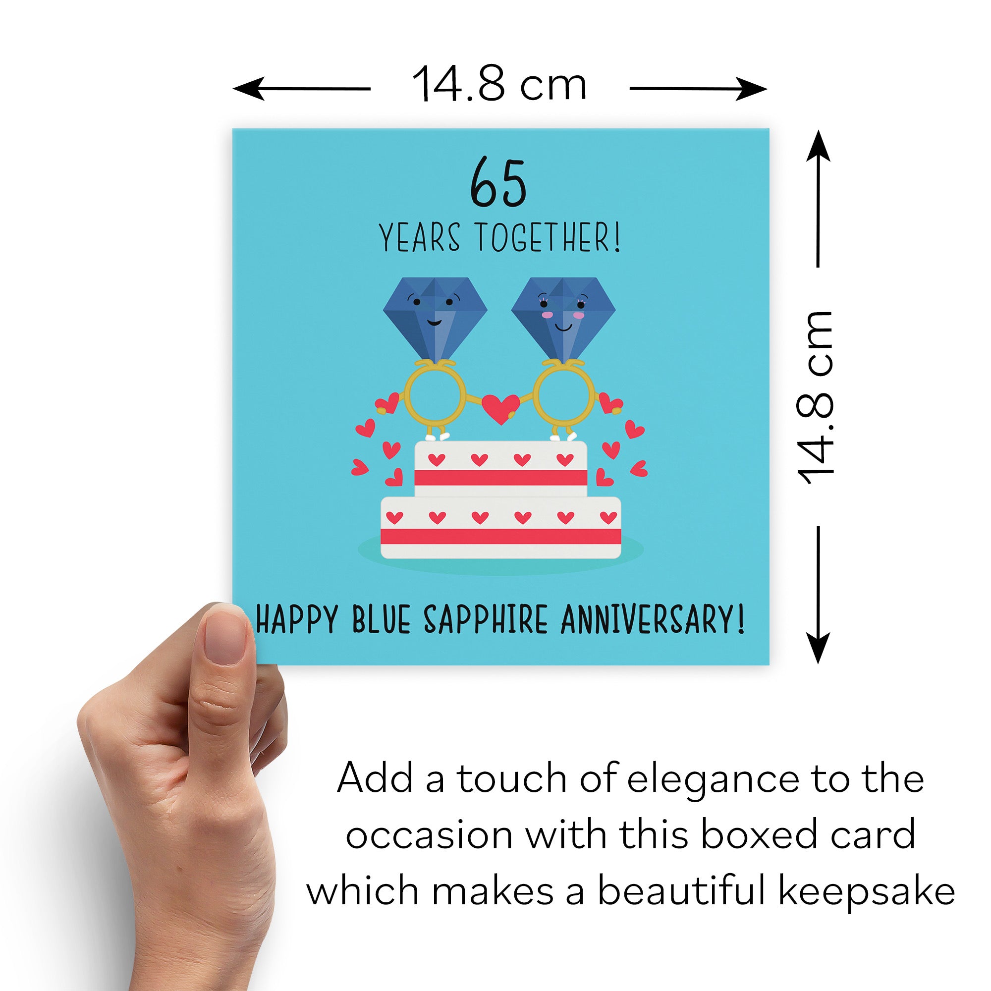 Boxed 65th Anniversary Blue Sapphire Card Cake Iconic - Default Title (B0D51D1DS8)