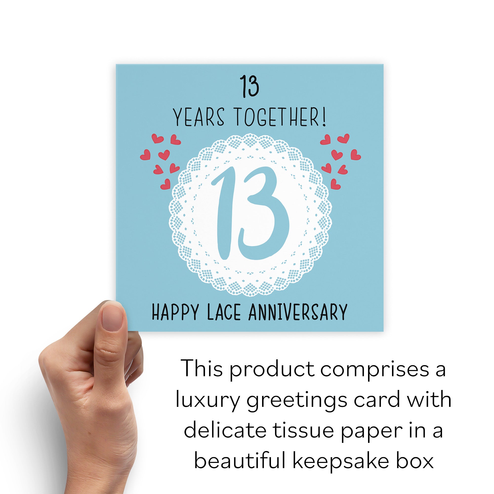 Boxed 13th Lace Anniversary Card Iconic - Default Title (B0D51HG11S)