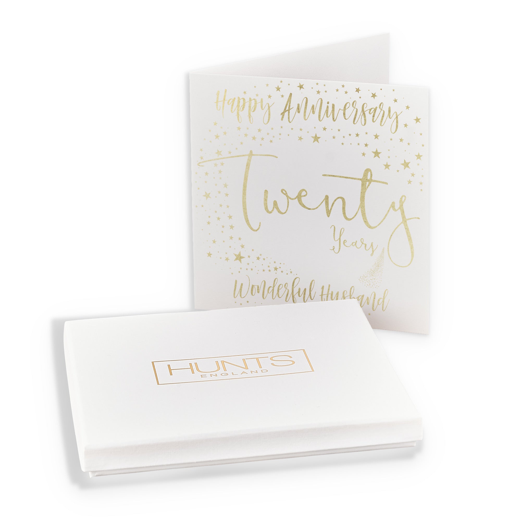 Boxed 20th Husband Anniversary Card Foil Stars - Default Title (B0D5228T3N)