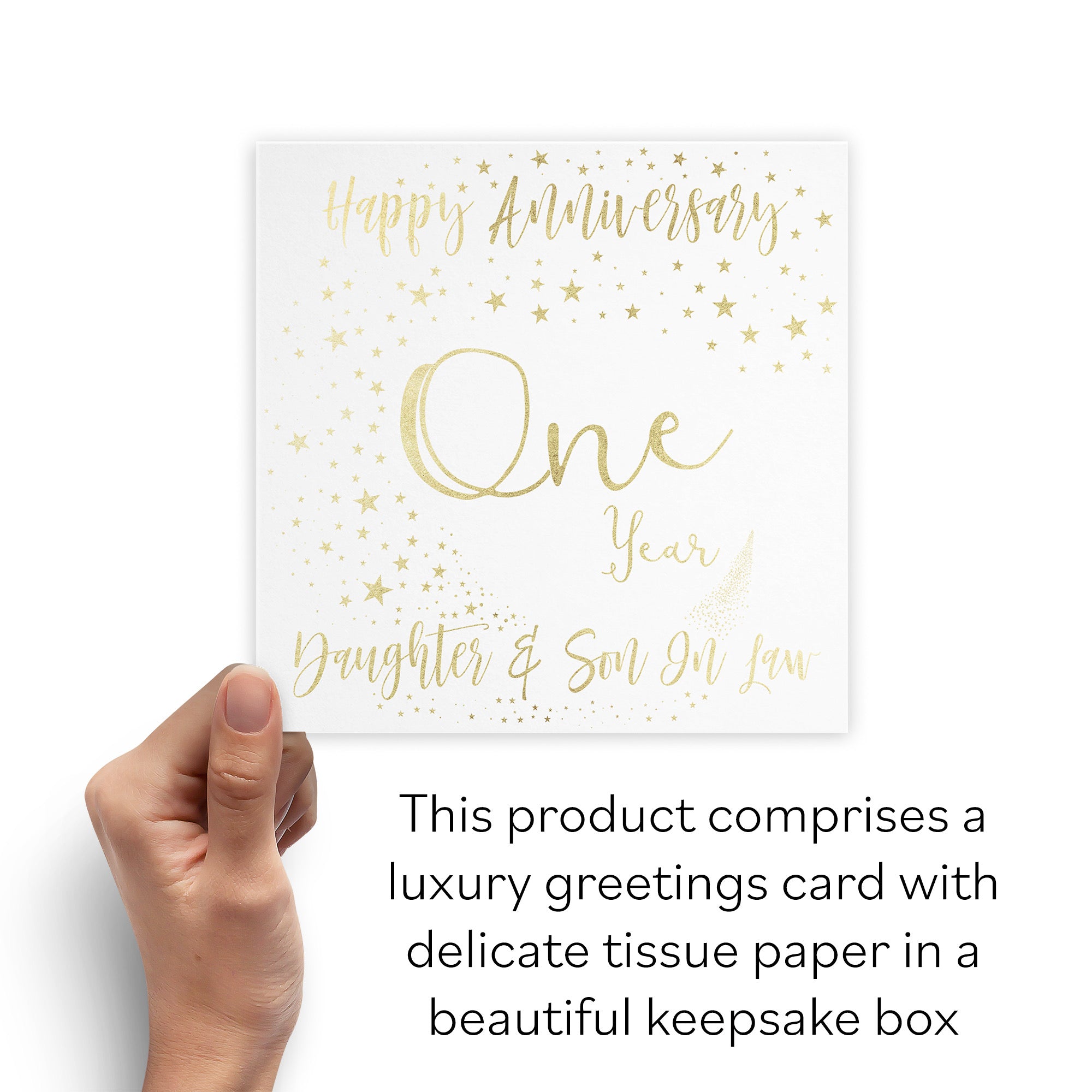 Boxed 1st Daughter And Son In Law Anniversary Card Foil Stars - Default Title (B0D52349VJ)